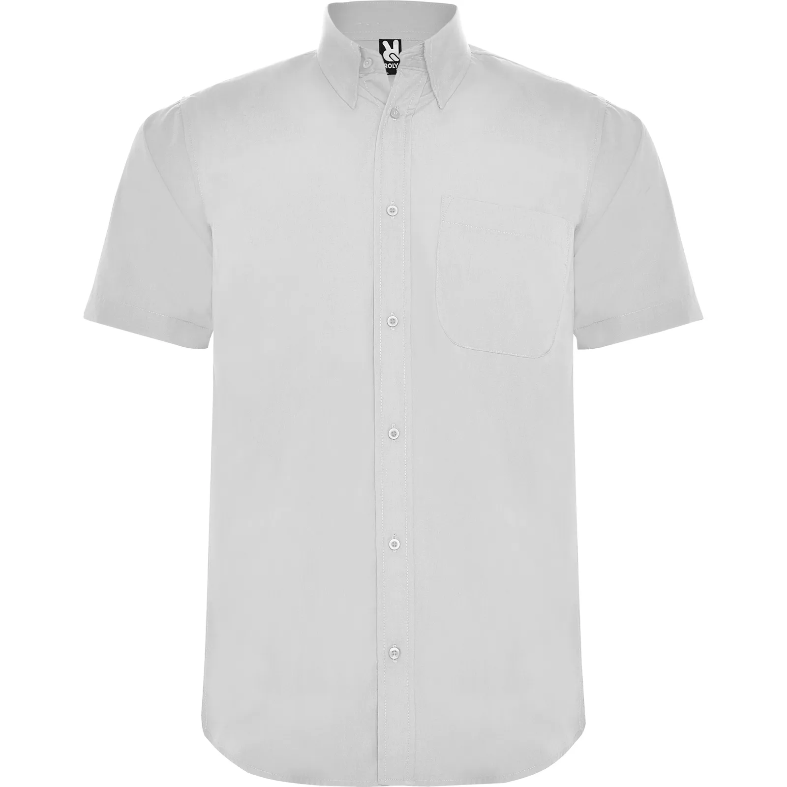Camicia manica corta Roly Aifos, Bianco, dettaglio 4