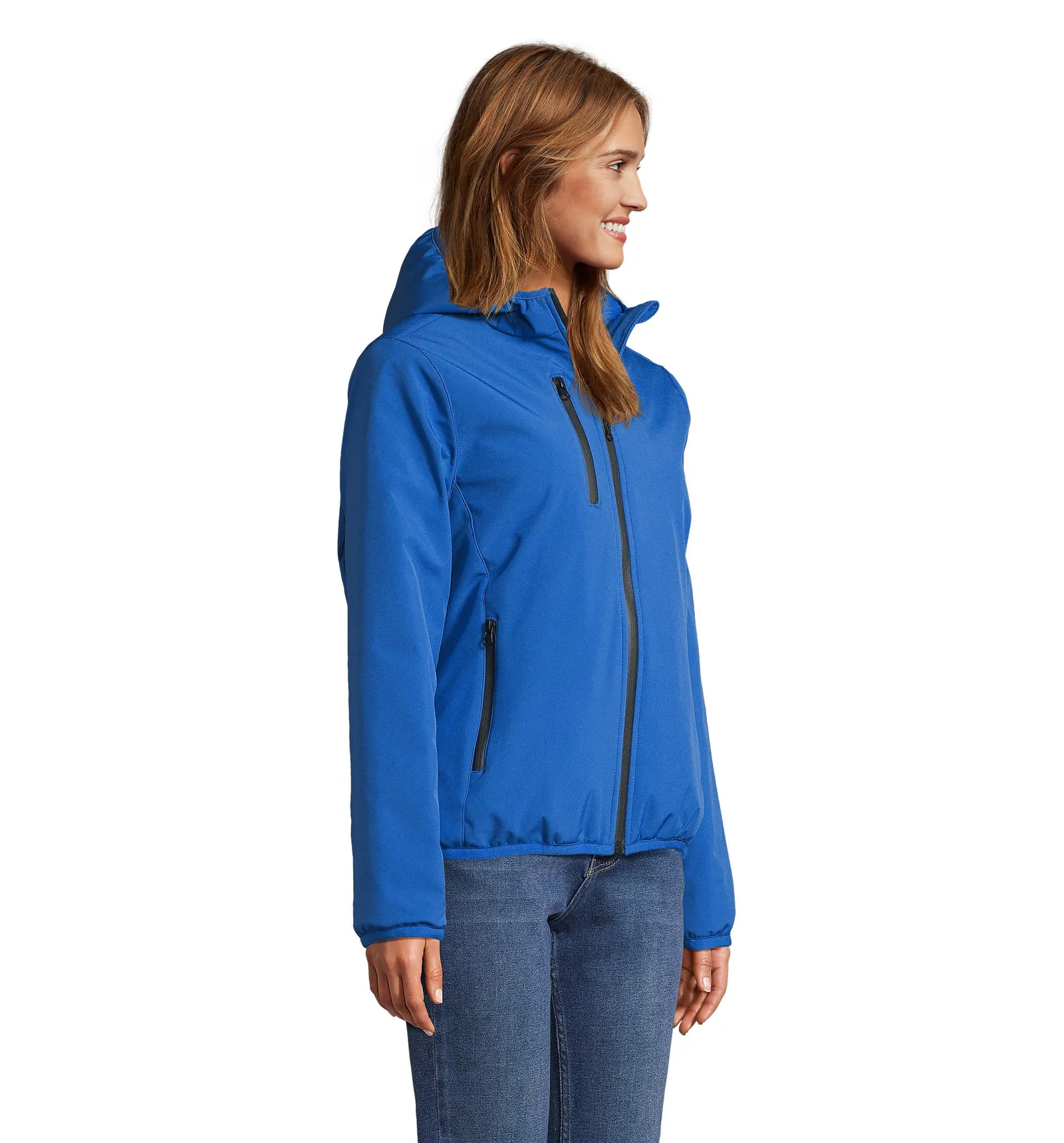 Softshell SOL'S Falcon Padded Women, Royal blue, su modello, lato