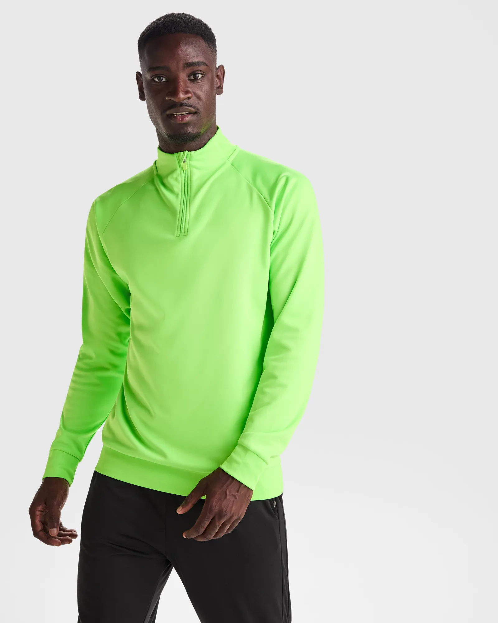 Felpa con mezza zip Roly Epiro, Verde Fluo
