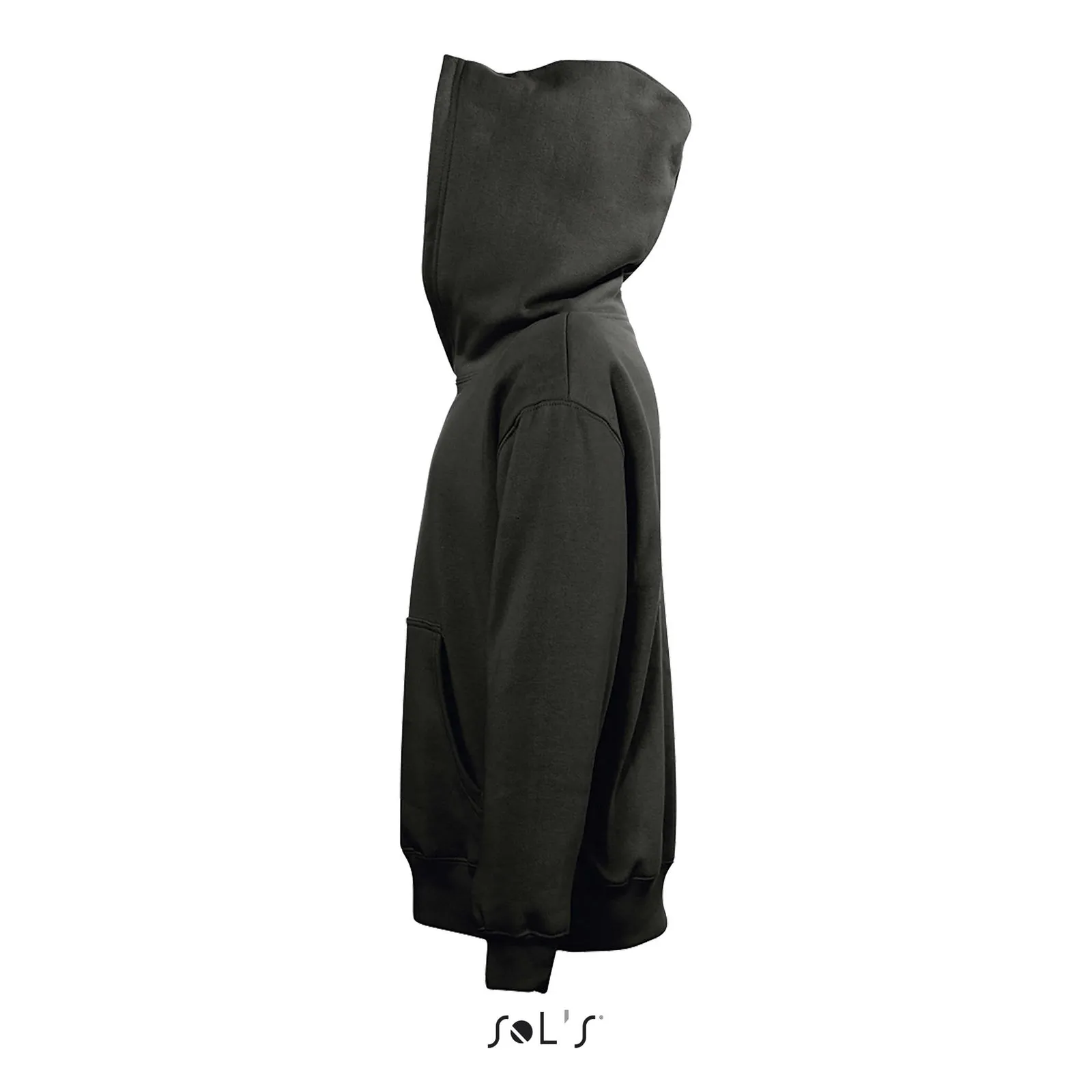Felpa con cappuccio SOL'S Slam Kids, Black, su modello, lato