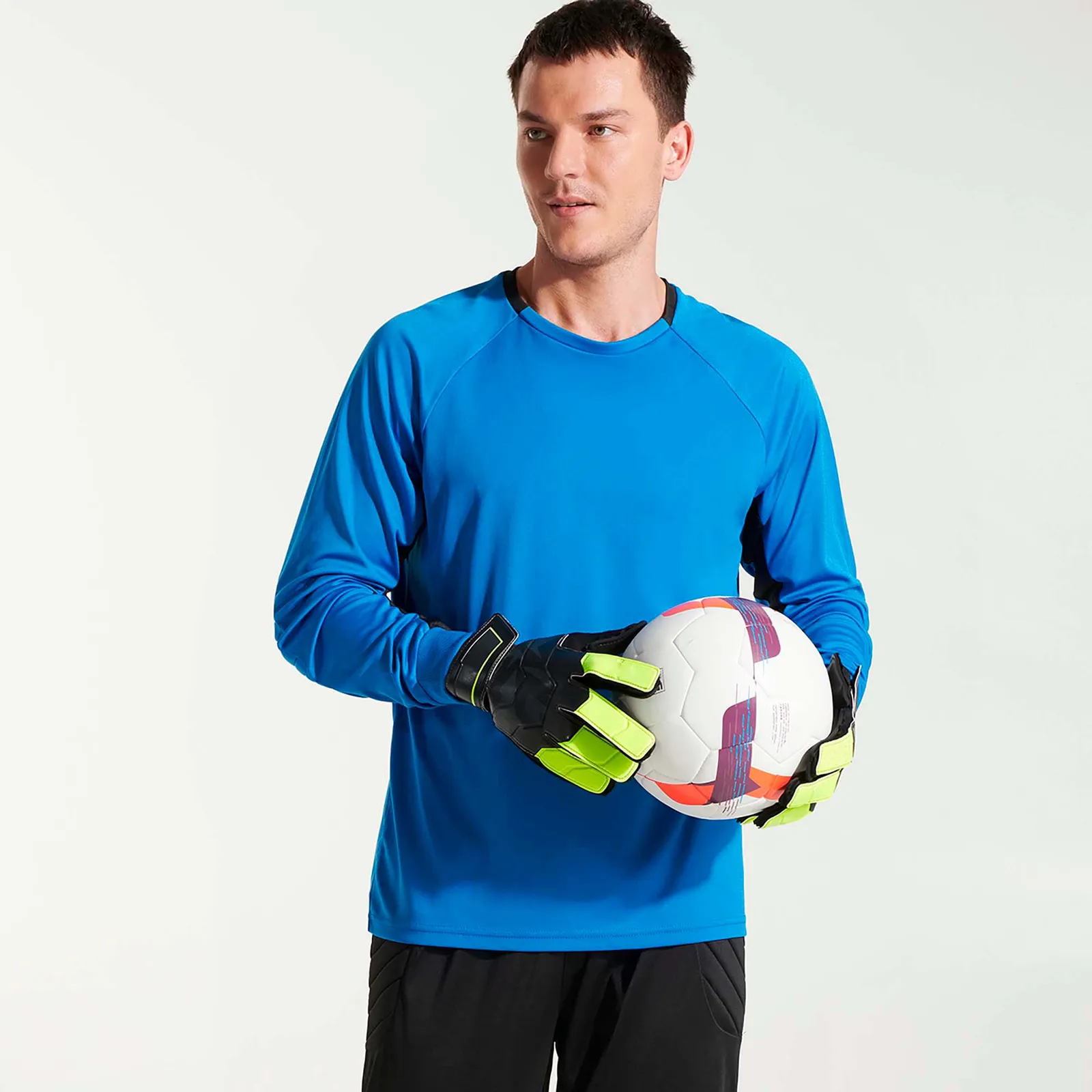 T-shirt tecnica Roly Porto, Blu Reale/Nero