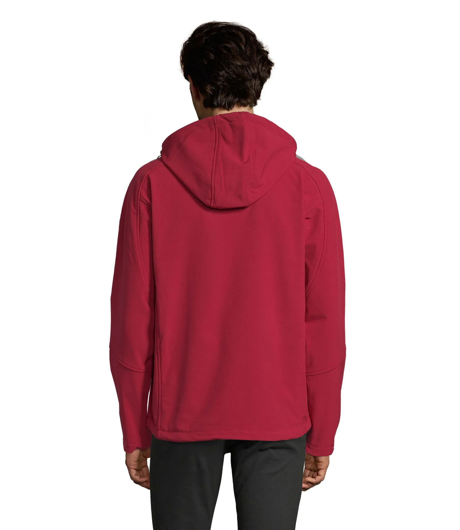 Softshell SOL'S Replay Men, Pepper red, su modello, retro