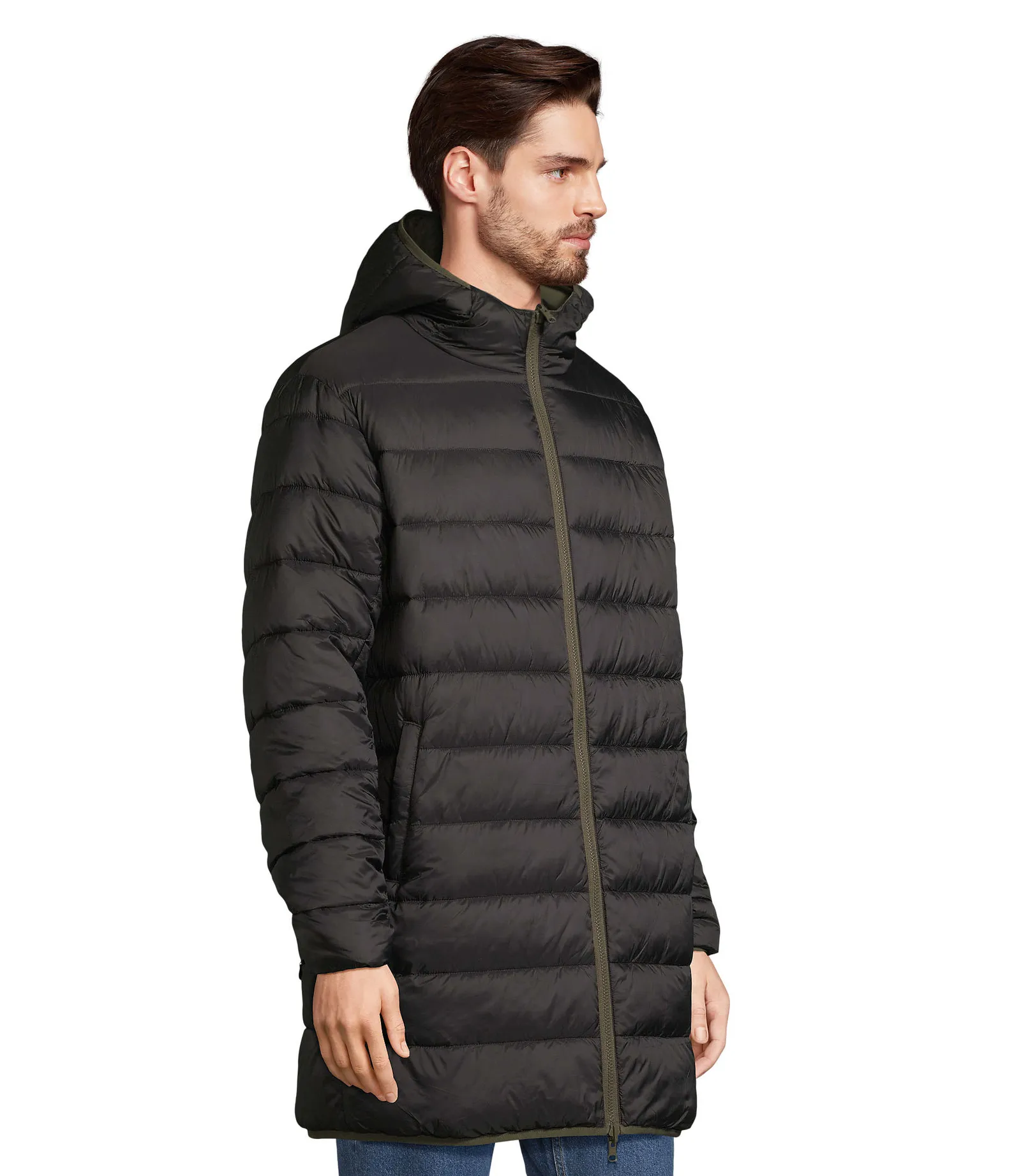 Parka SOL'S Reverse, Army, su modello, lato