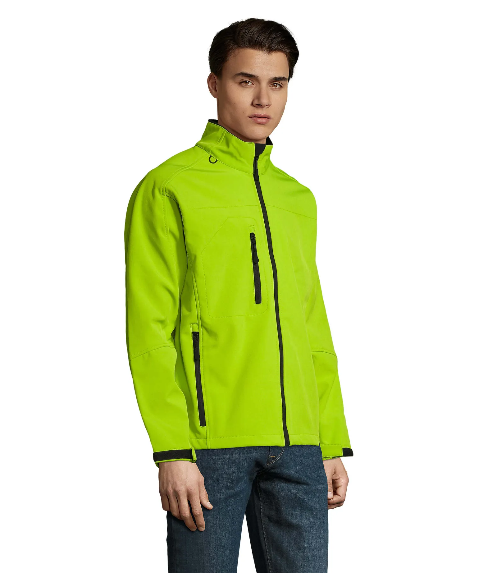 Softshell SOL'S Relax, Green absinthe, su modello, lato