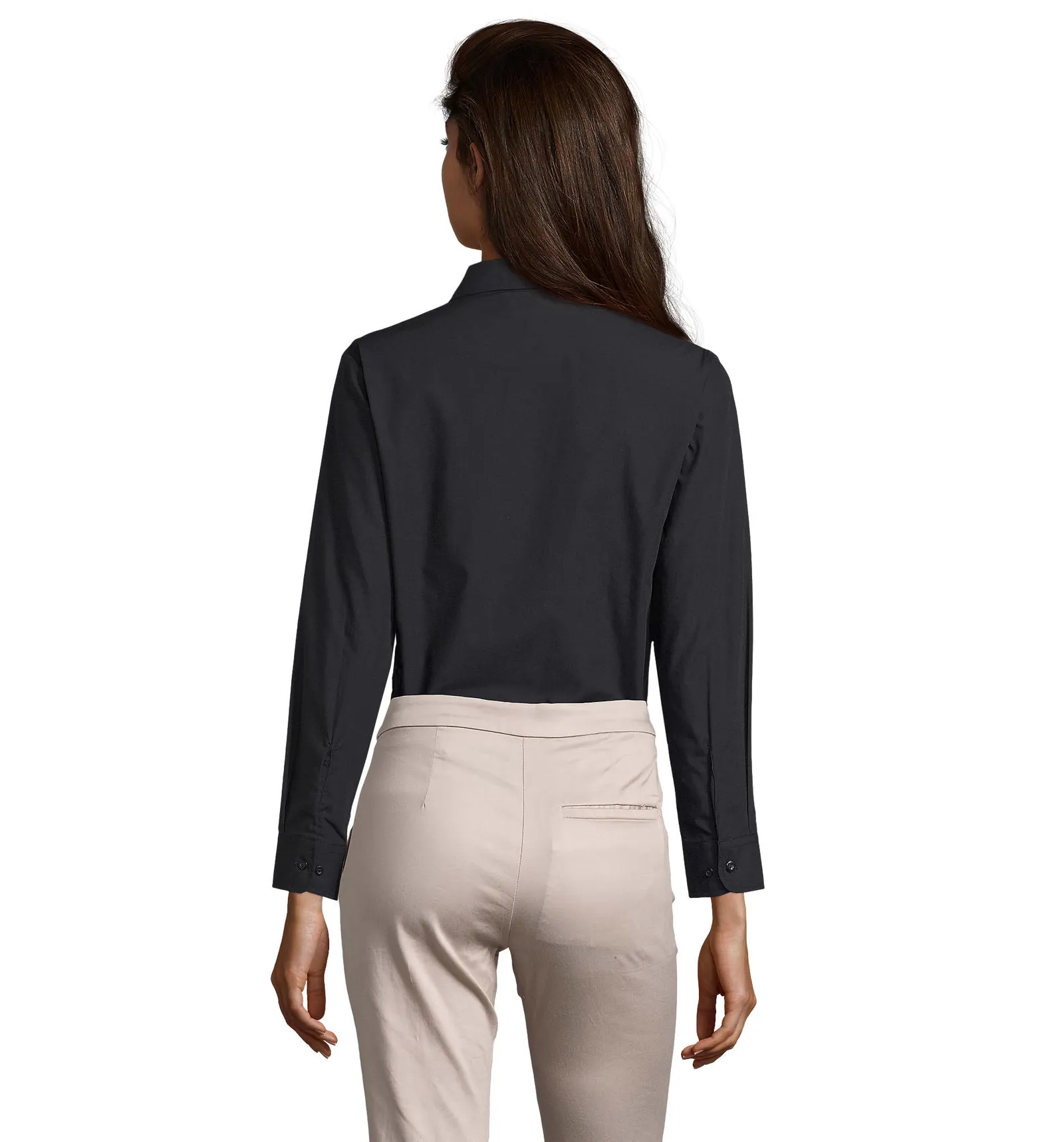 Camicia manica lunga SOL'S Executive, Black, su modello, retro