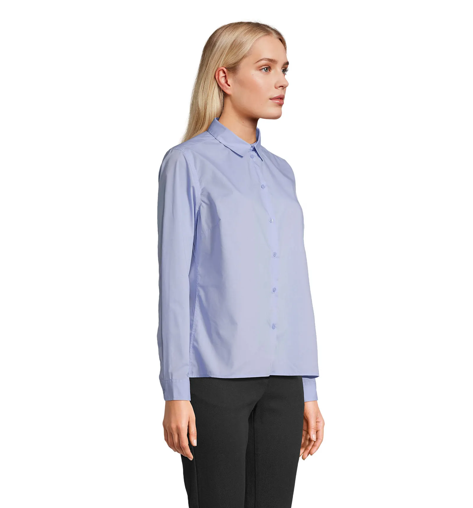 Camicia manica lunga SOL'S Bailey Women, Sky blue, su modello, lato