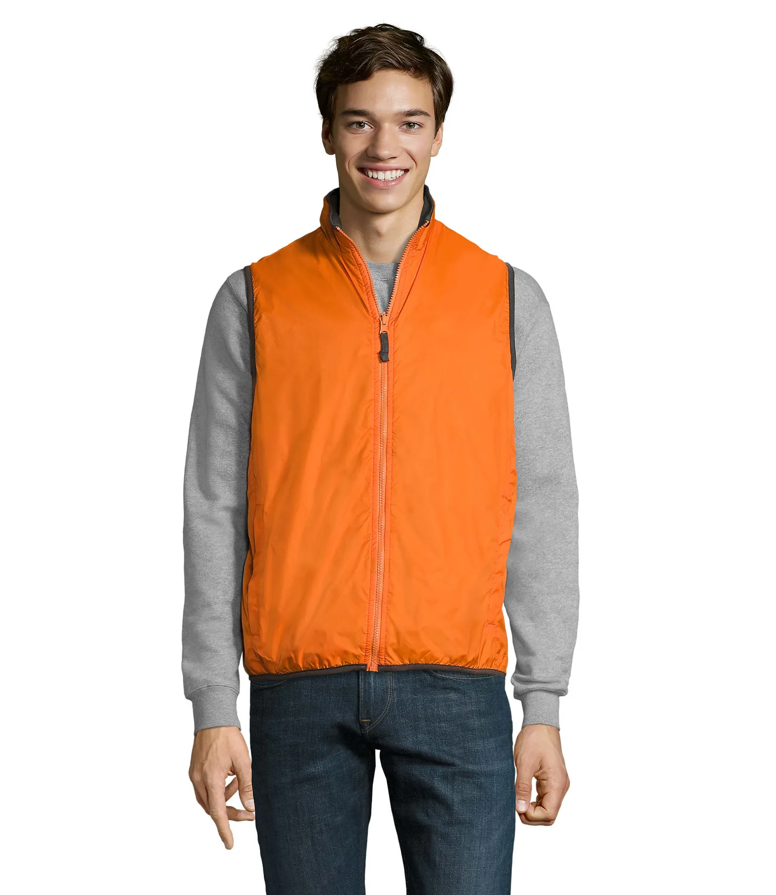 Gilet SOL'S Winner, Orange, su modello, fronte