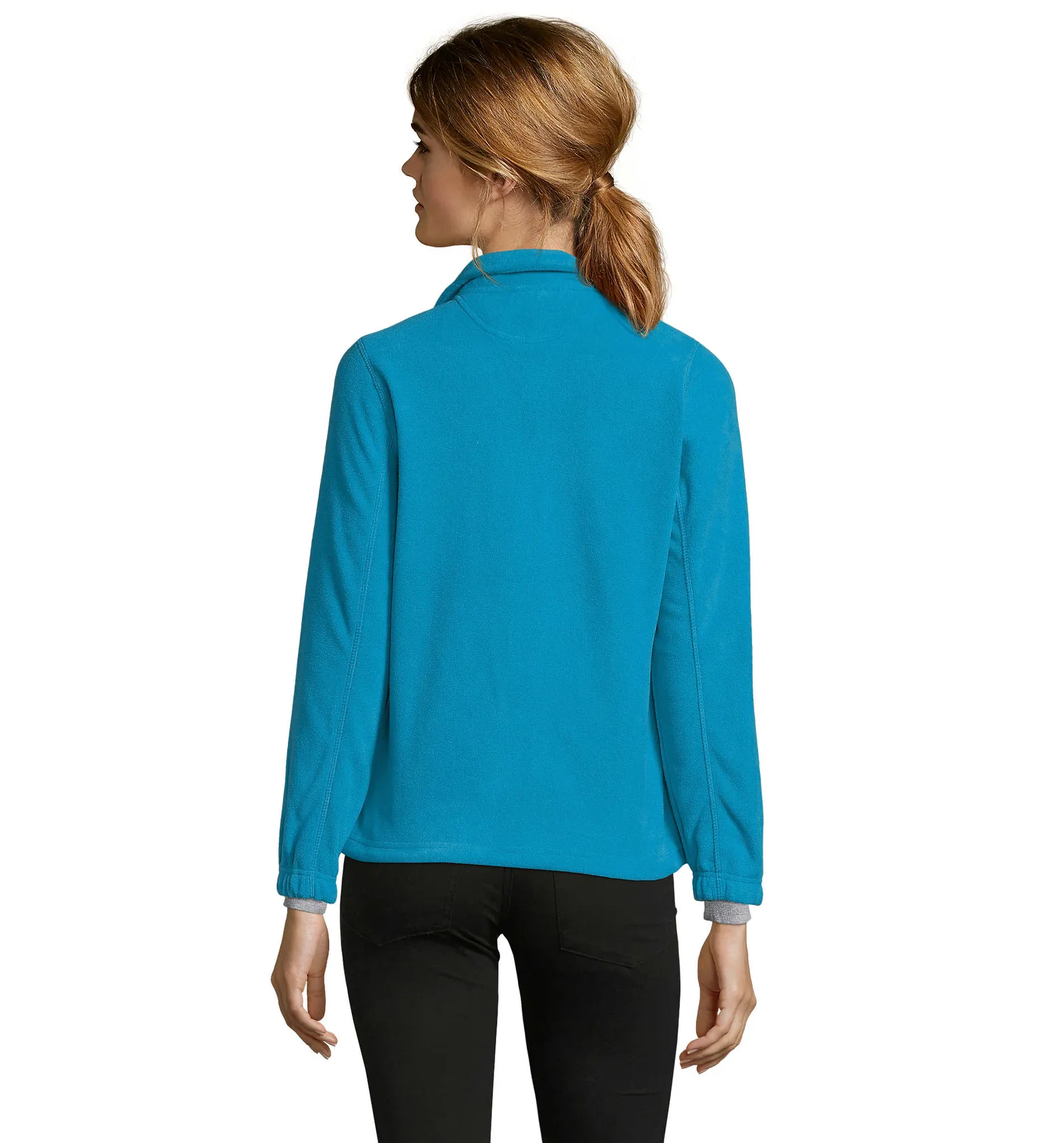 Pile SOL'S North Women, Aqua, su modello, retro