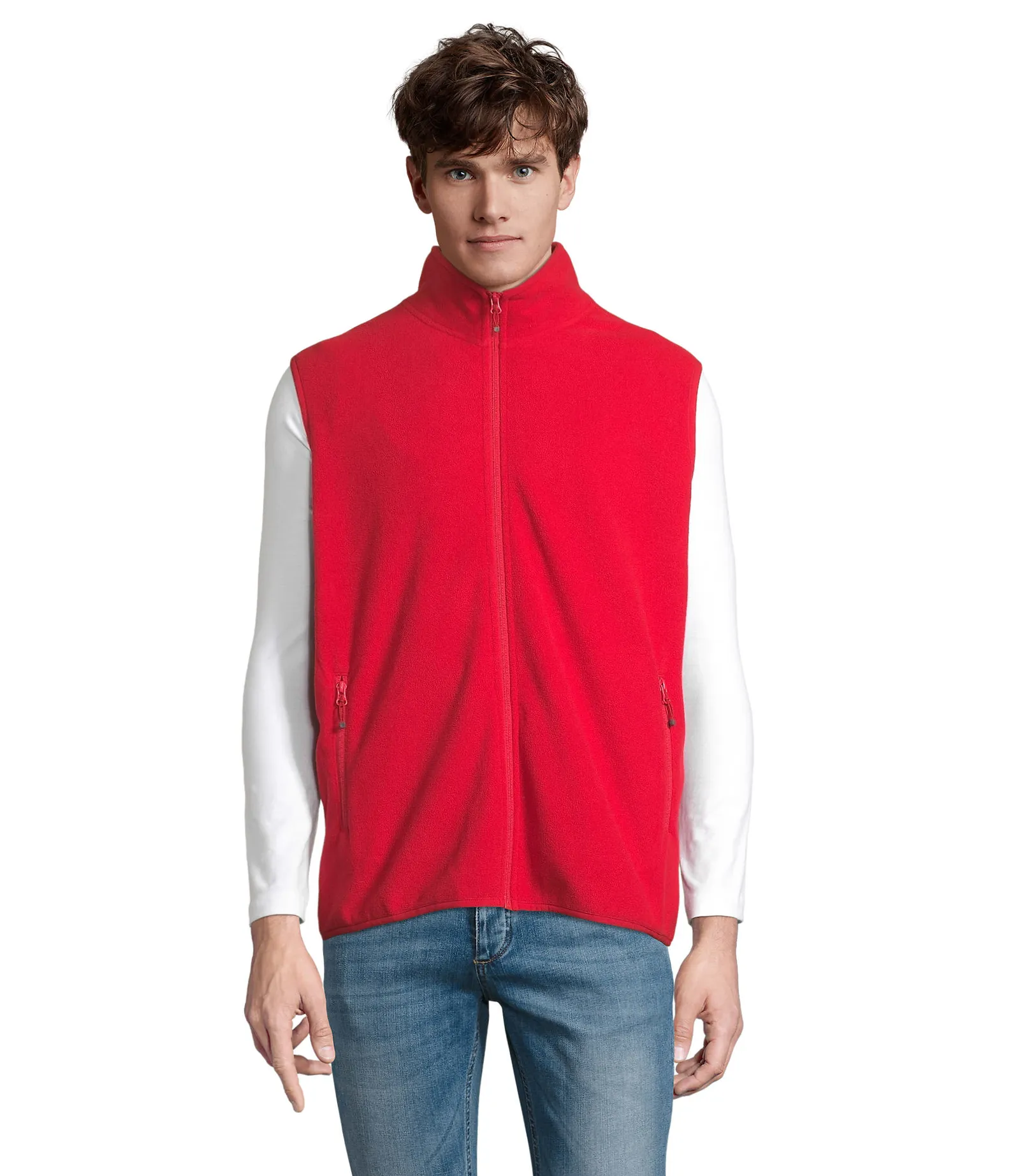 Gilet SOL'S Factor BW, Red, su modello, fronte