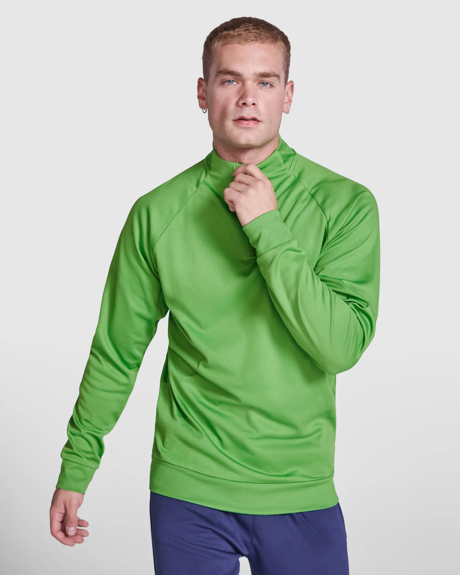 Felpa con mezza zip Roly Epiro, Verde Felce