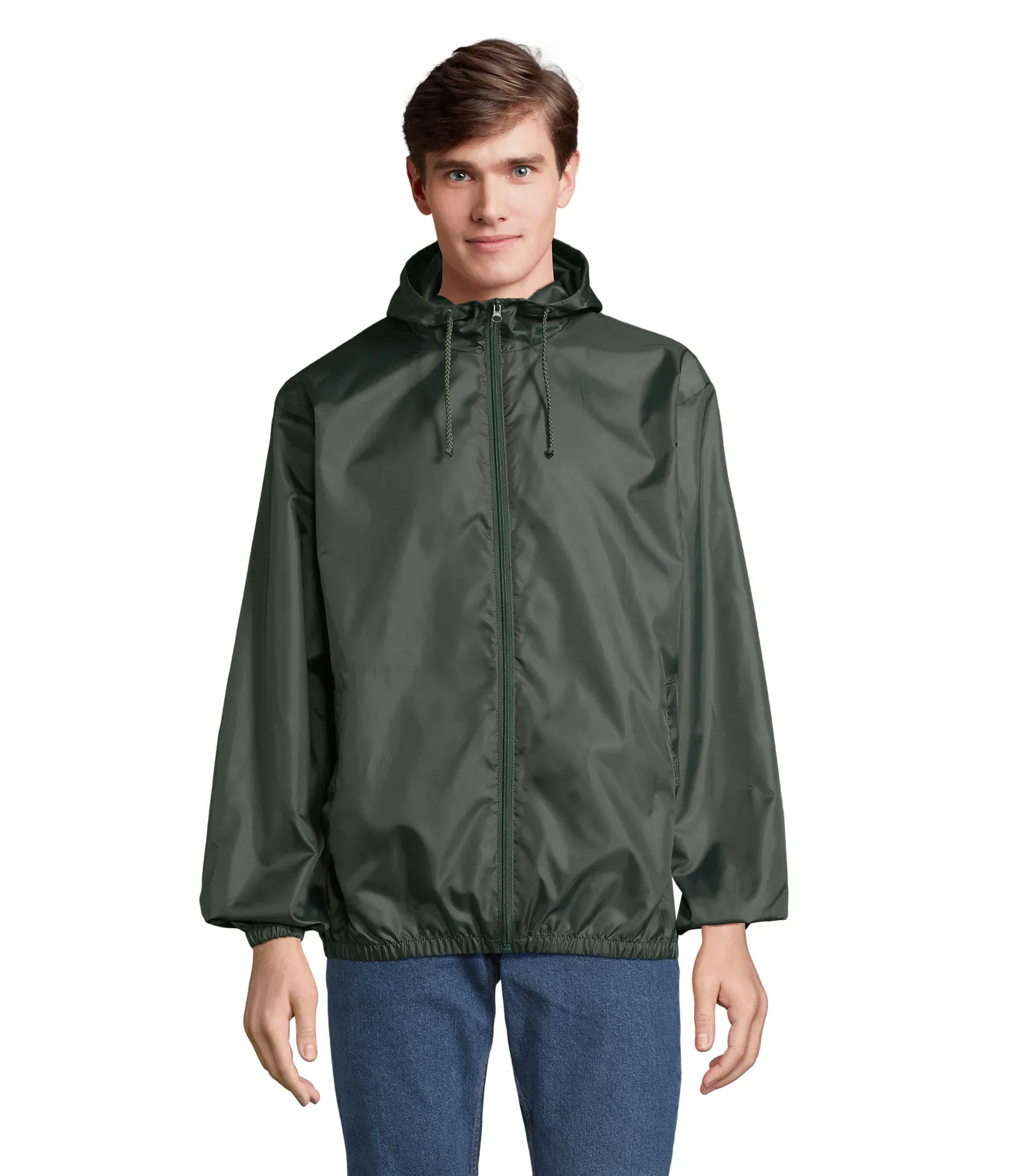 Giacca antivento SOL'S Shield, Forest green, su modello, fronte