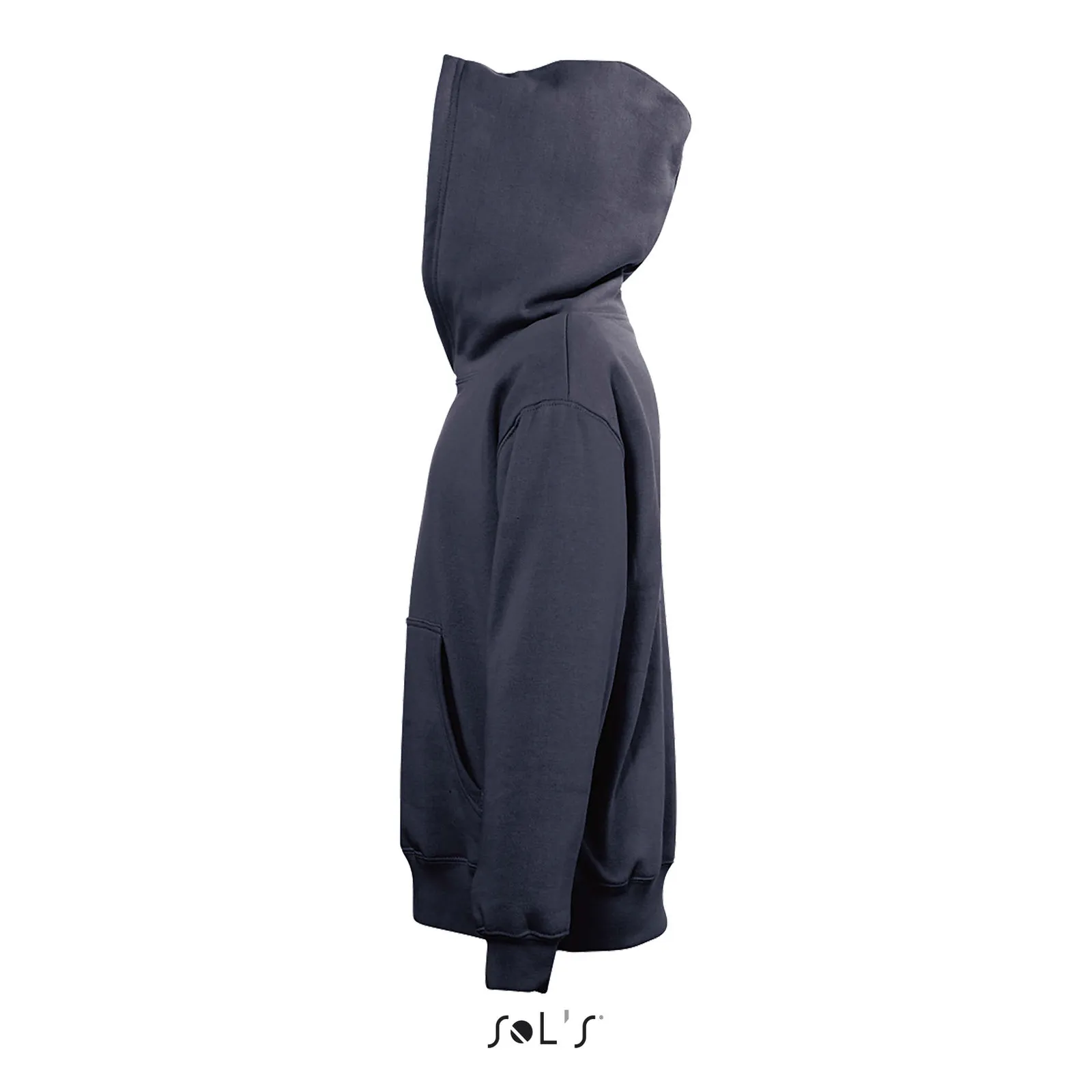 Felpa con cappuccio SOL'S Slam Kids, Navy, su modello, lato
