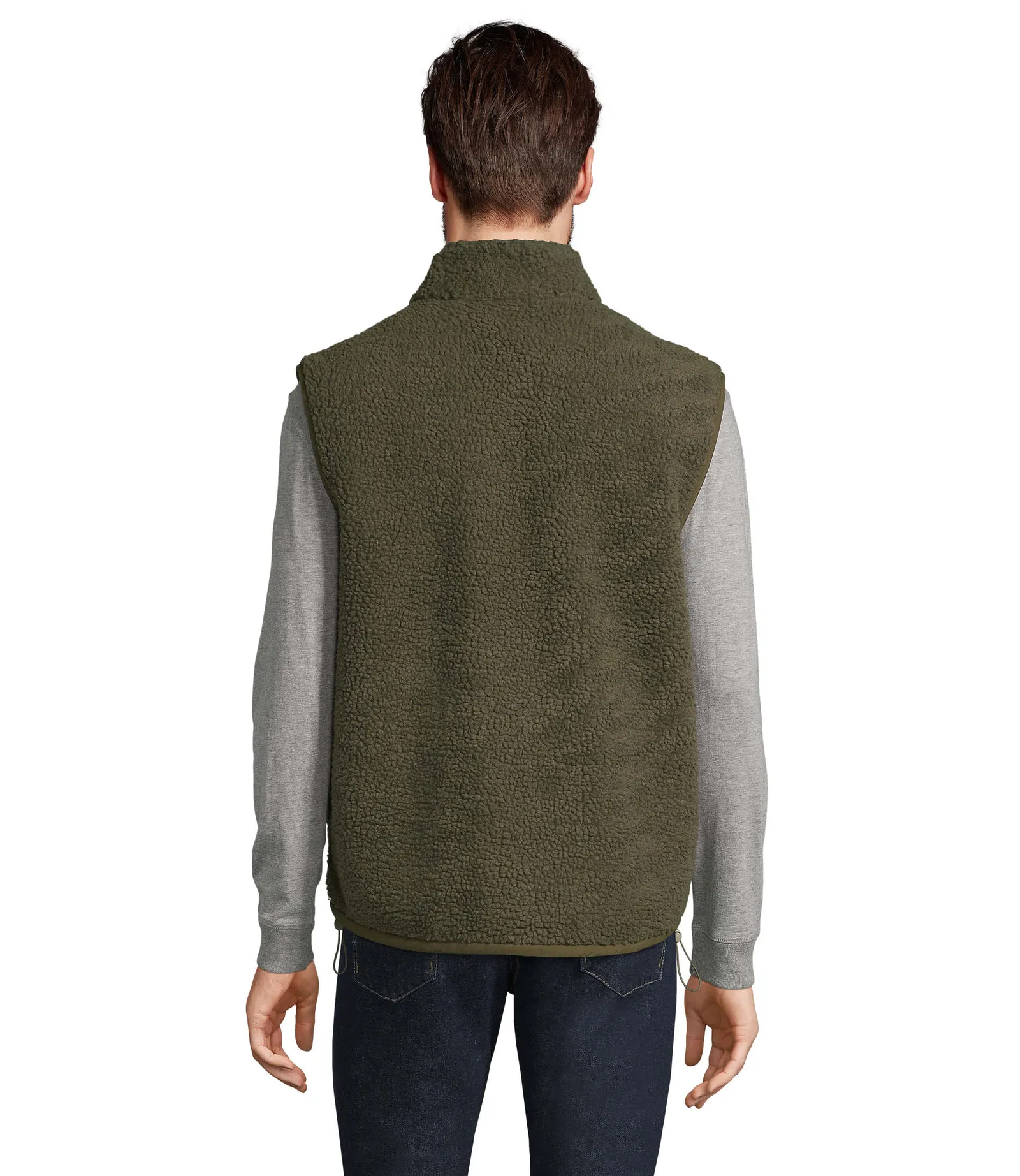 Gilet SOL'S Fury BW, Army/dark army, su modello, lato