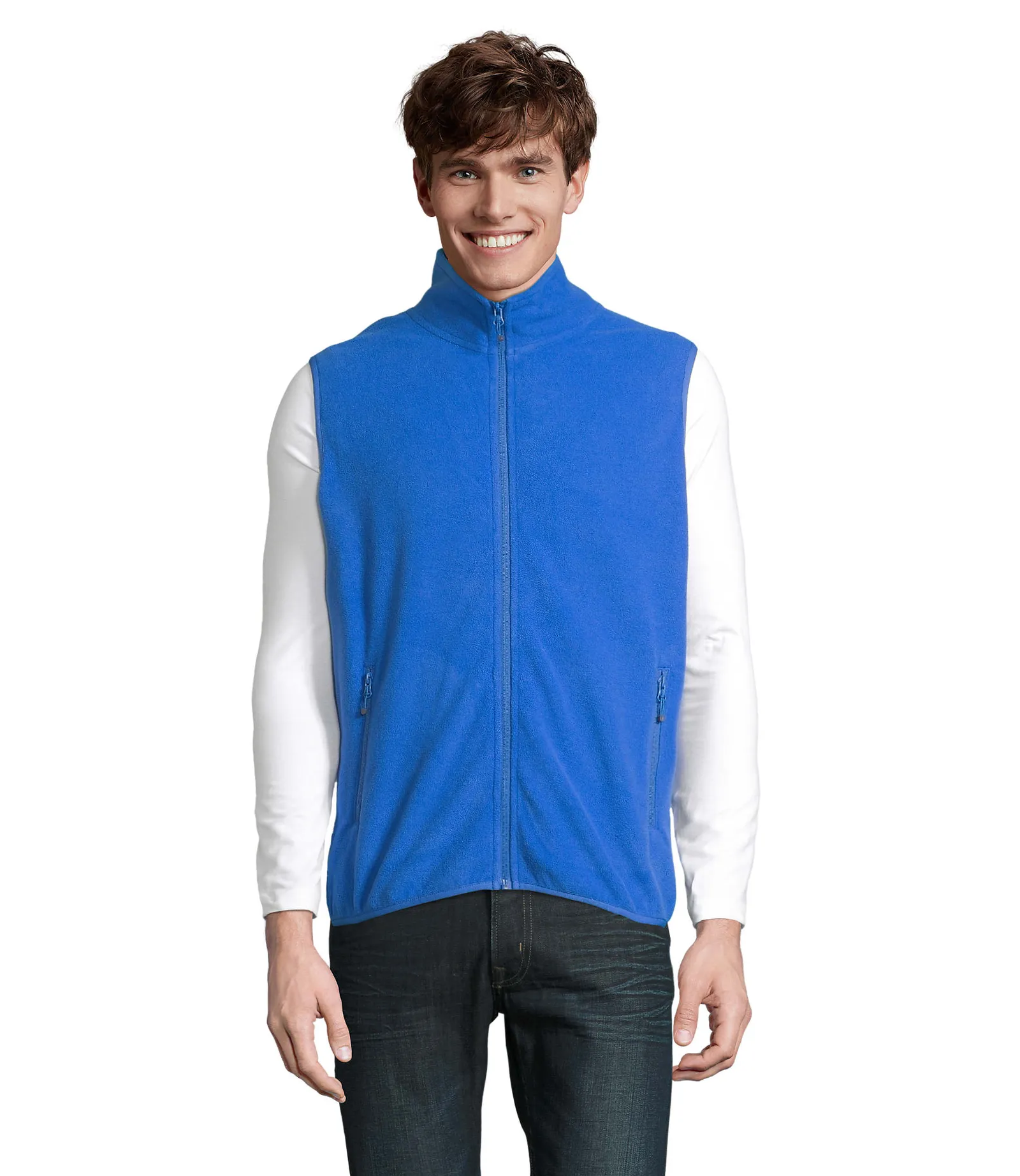 Gilet SOL'S Factor BW, Royal blue, su modello, fronte
