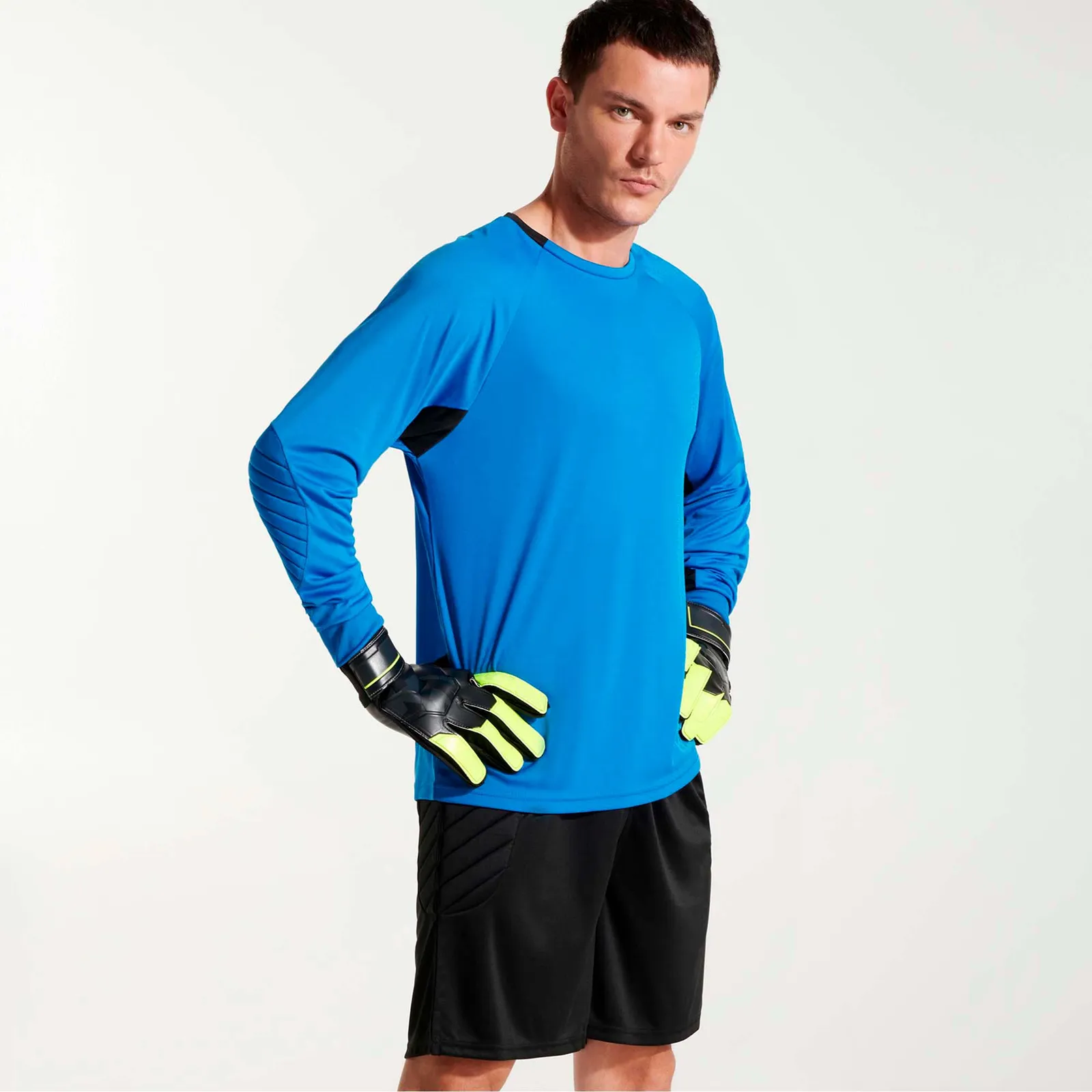 T-shirt tecnica Roly Porto, Blu Reale/Nero, dettaglio 2