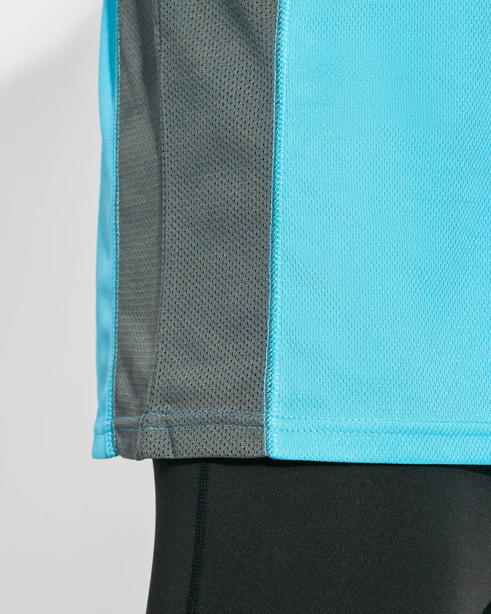 T-shirt tecnica Roly Shanghai L/S, Turchese/Piombo Scuro, dettaglio 3