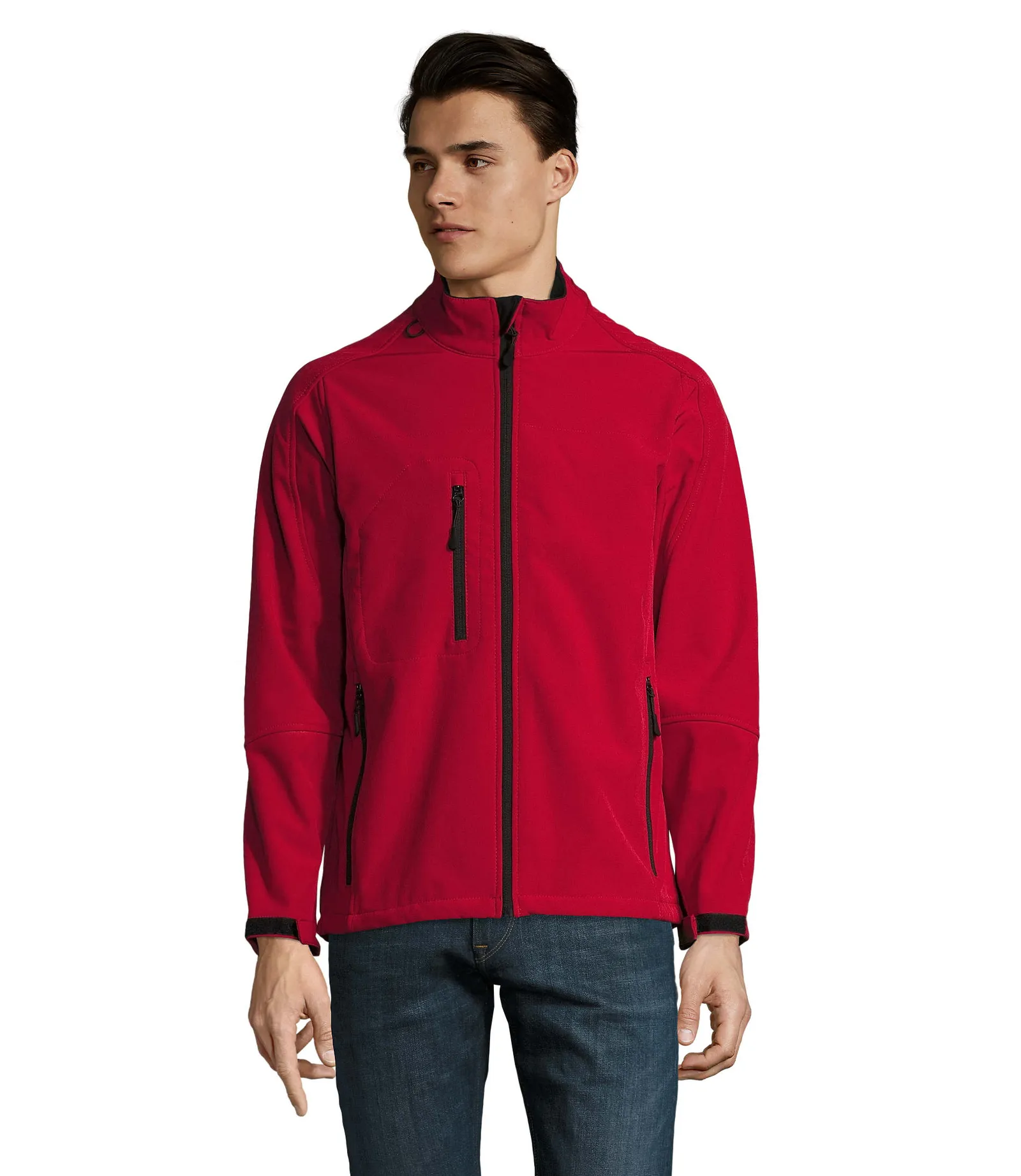Softshell SOL'S Relax, Pepper red, su modello, fronte