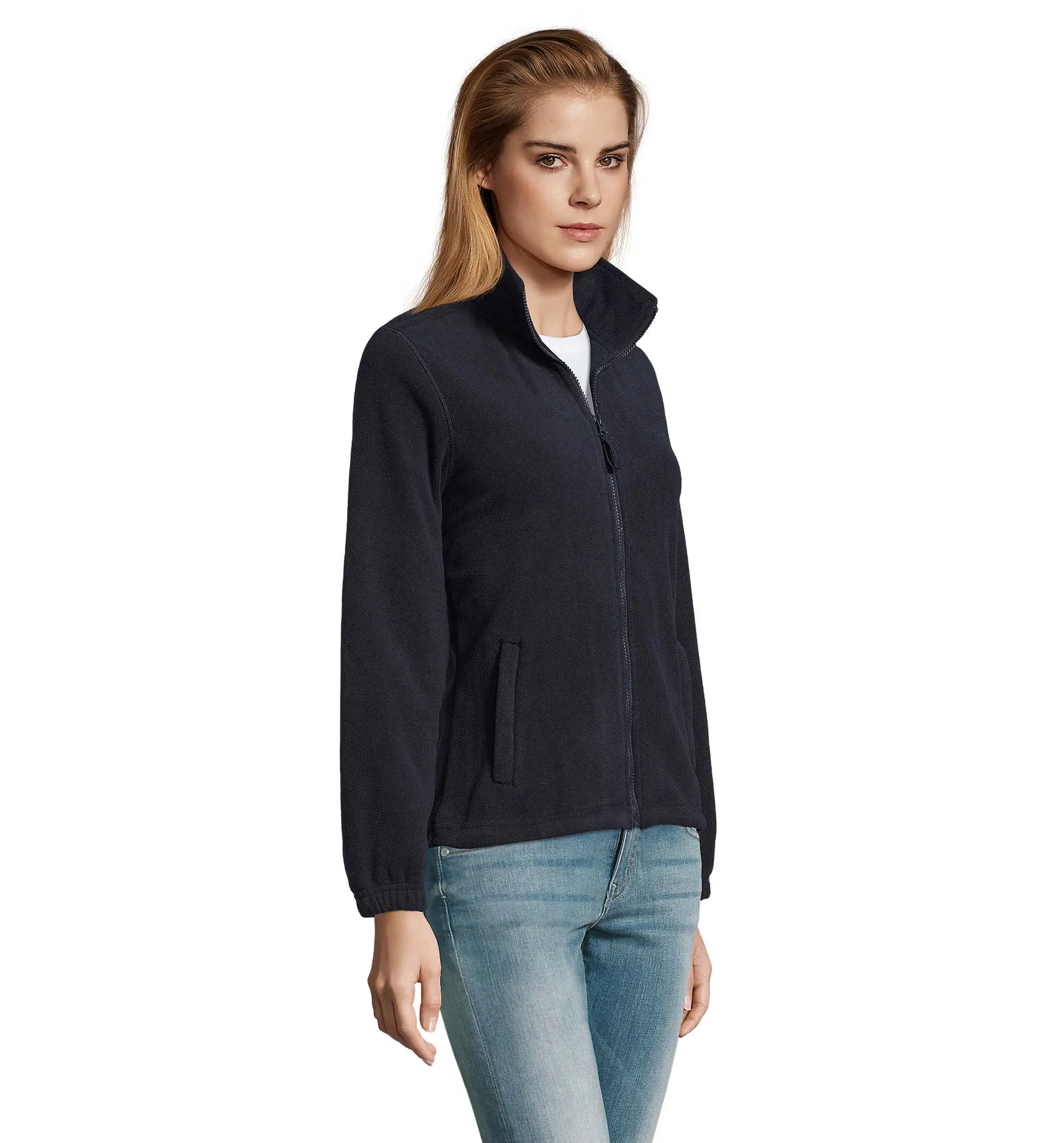 Pile SOL'S North Women, Navy, su modello, lato