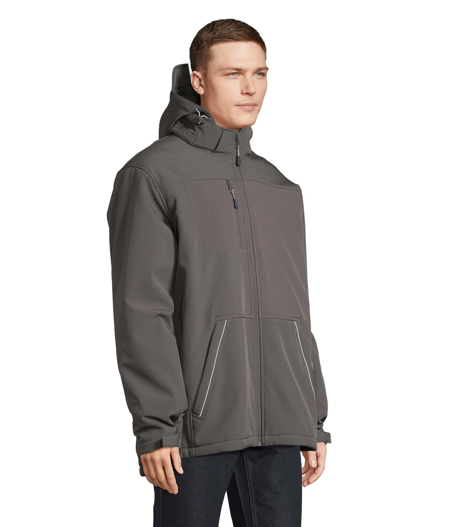 Softshell SOL'S Rock Men, Charcoal grey, su modello, lato