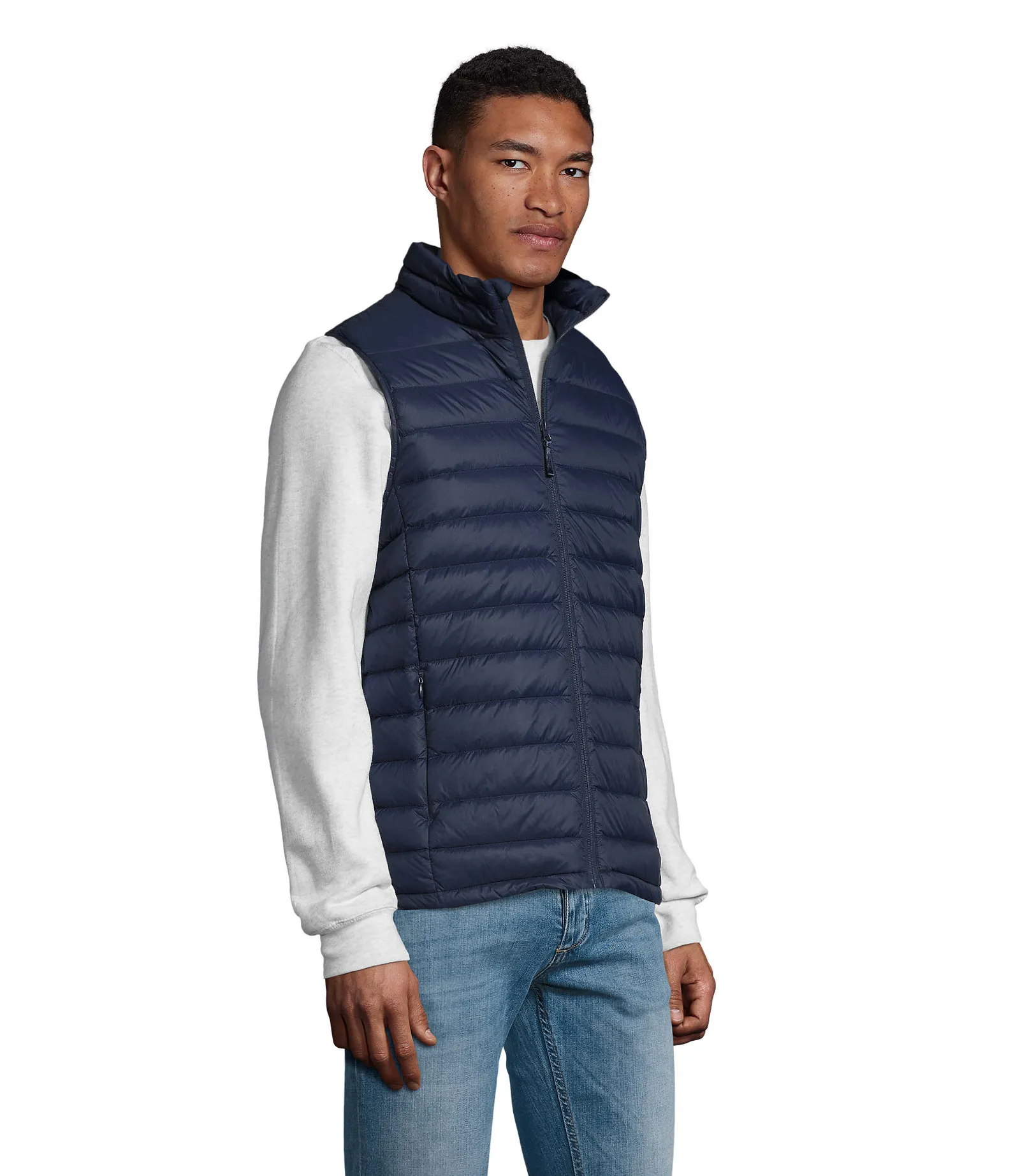 Gilet SOL'S Wilson BW Men, French navy, su modello, lato