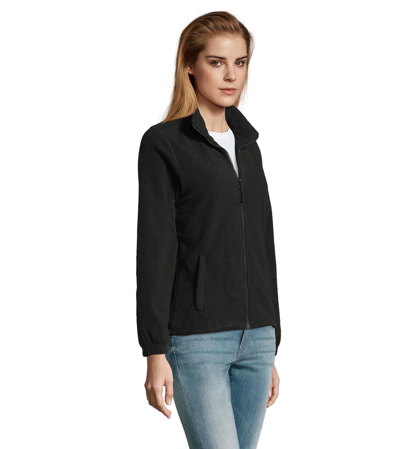 Pile SOL'S North Women, Black, su modello, lato