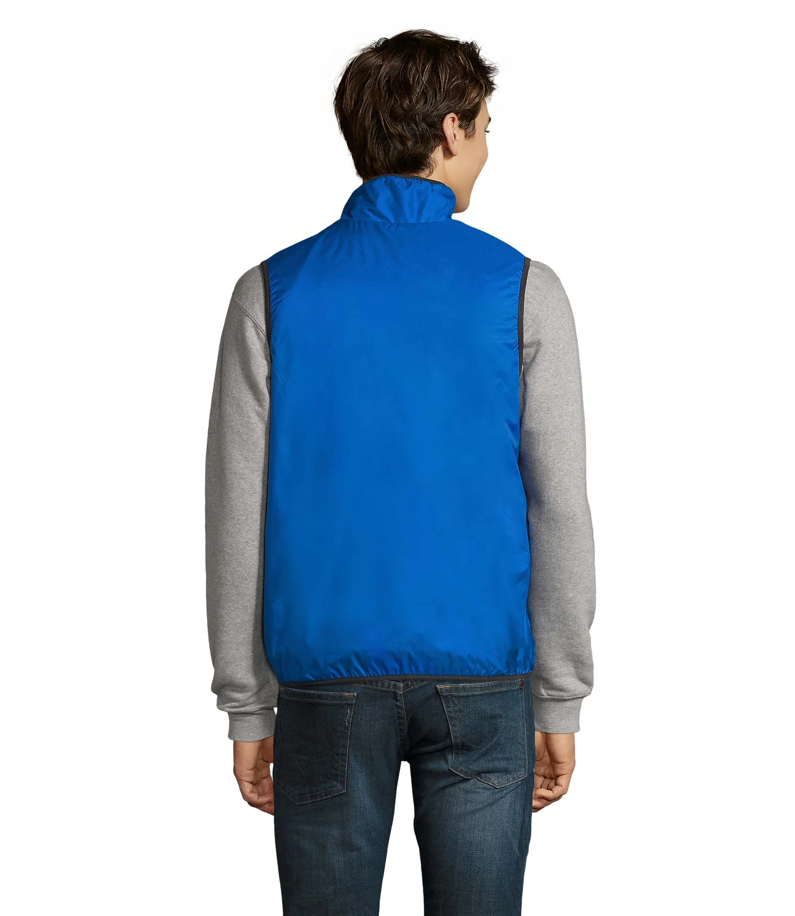 Gilet SOL'S Winner, Royal blue shirt, su modello, retro