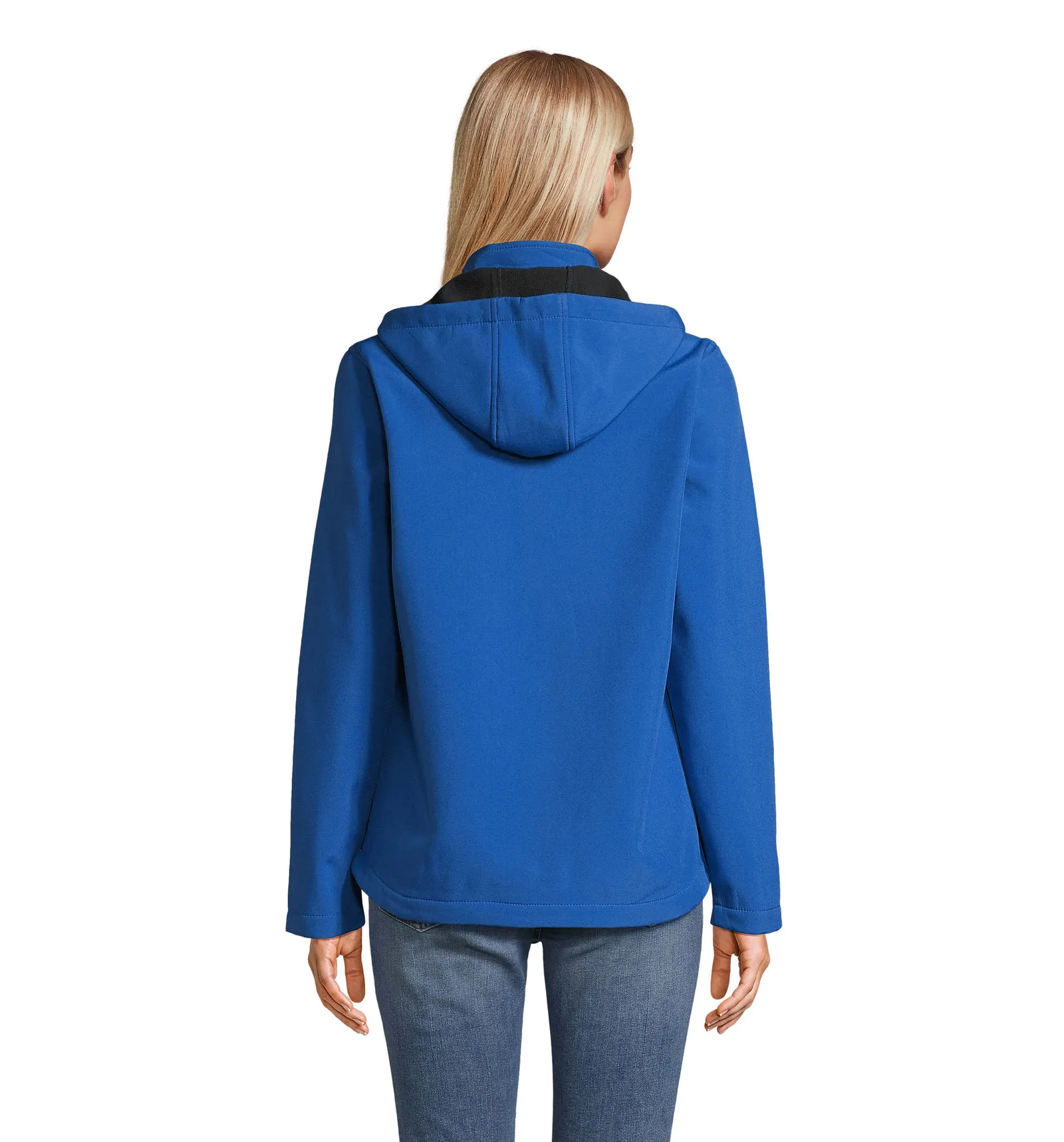 Softshell SOL'S Race Hooded Women, Royal blue, su modello, retro