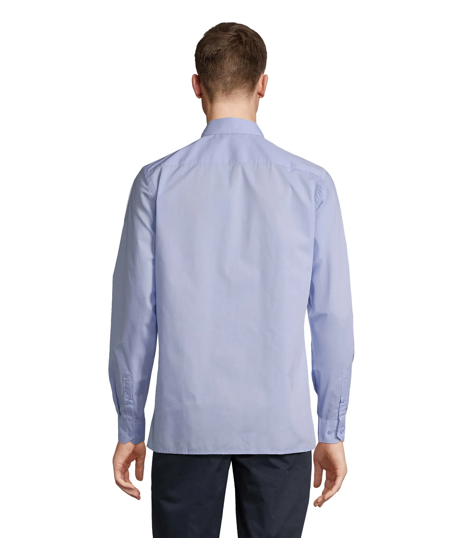 Camicia manica lunga SOL'S Bailey Men, Sky blue, su modello, retro