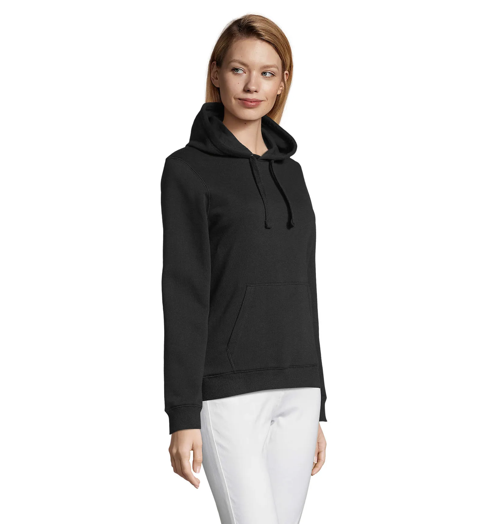 Felpa con cappuccio SOL'S Spencer Women, Black, su modello, lato