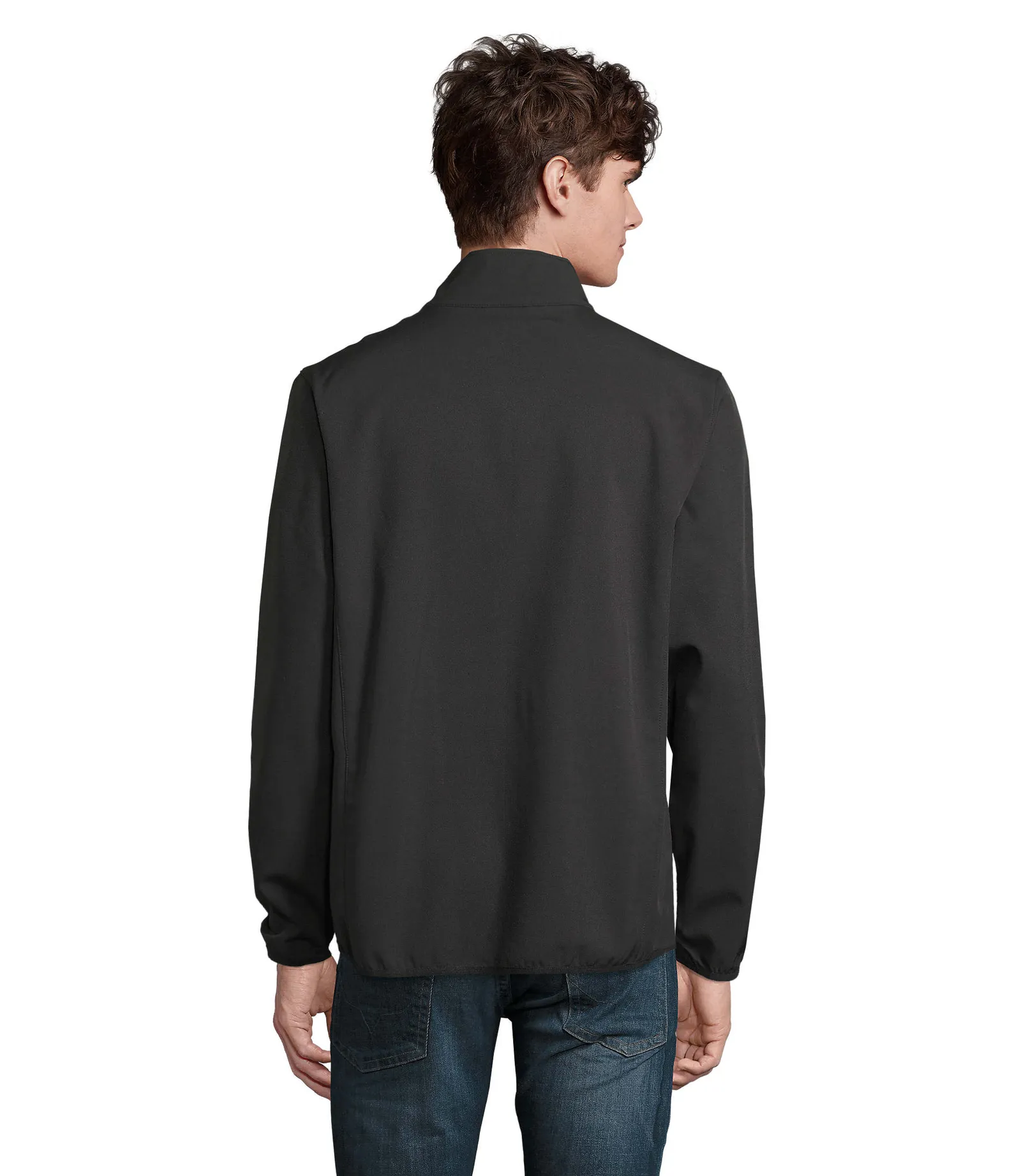 Softshell SOL'S Falcon Men, Black, su modello, retro