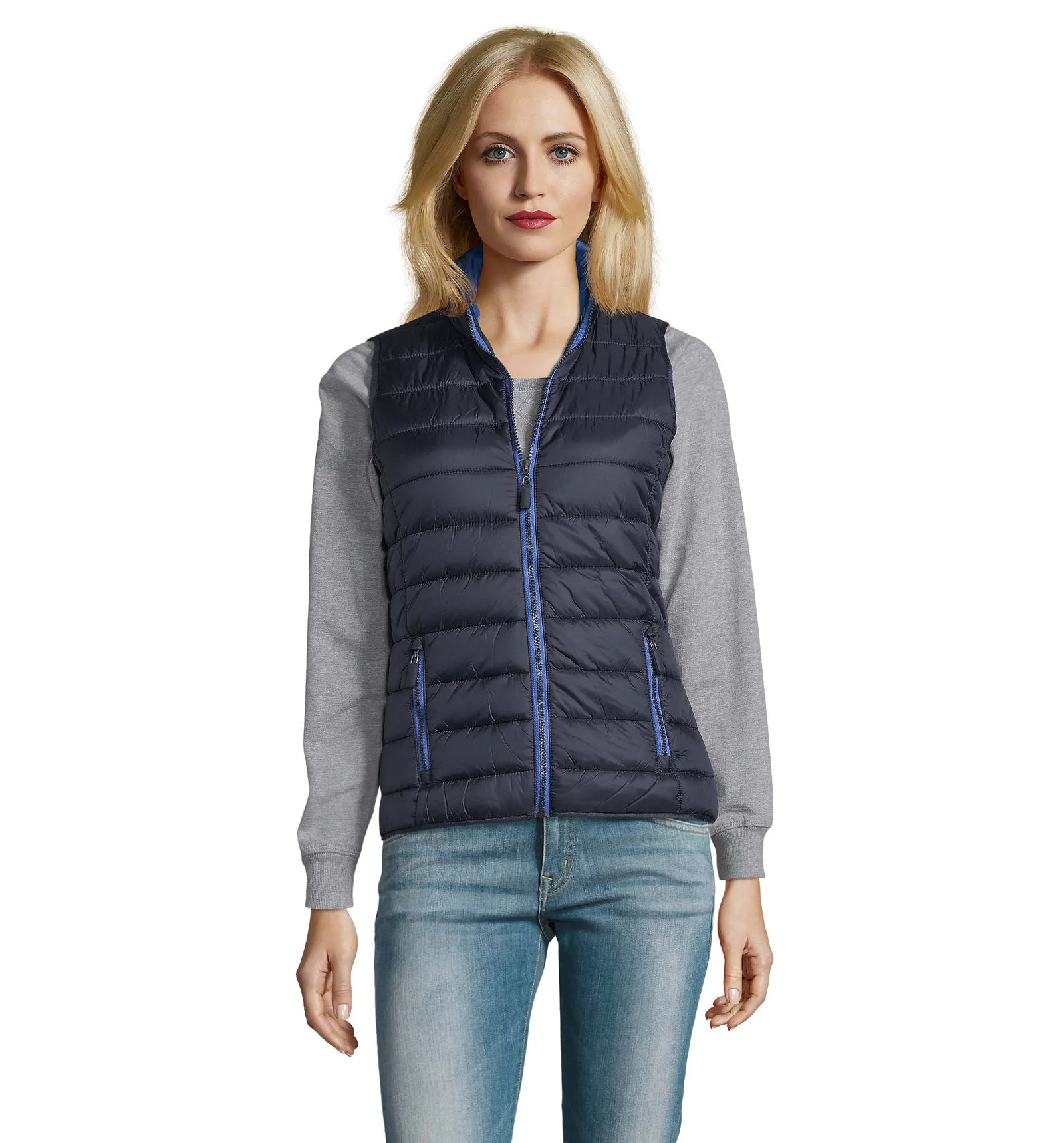 Gilet SOL'S Wave Women, Navy, su modello, fronte