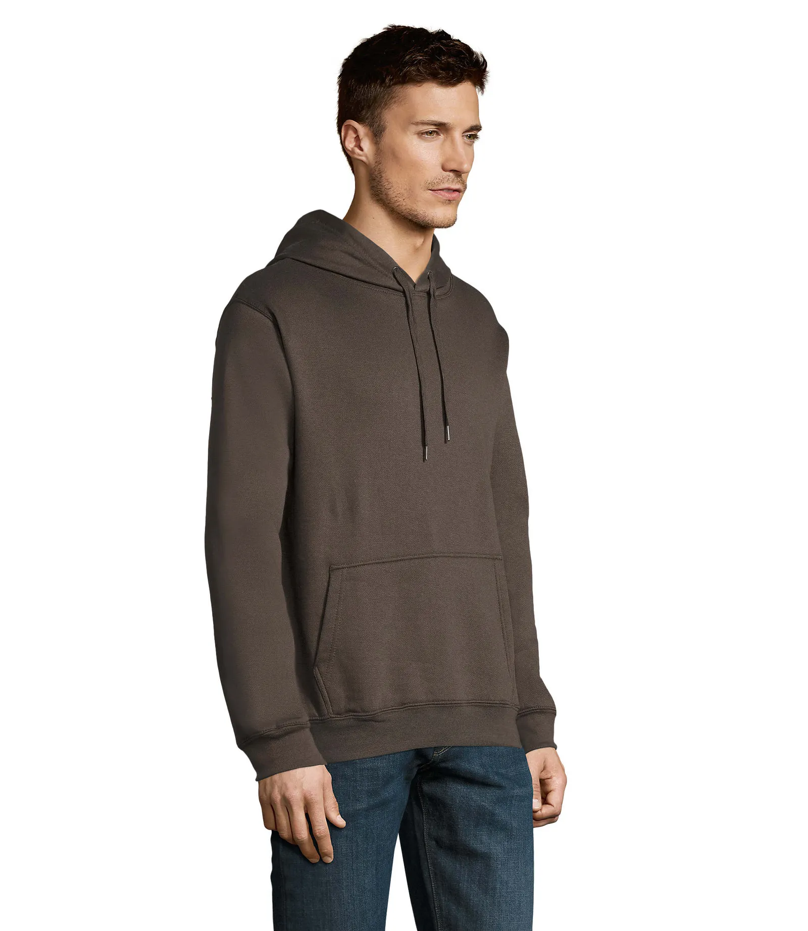 Felpa con cappuccio SOL'S Slam, Dark grey, su modello, lato