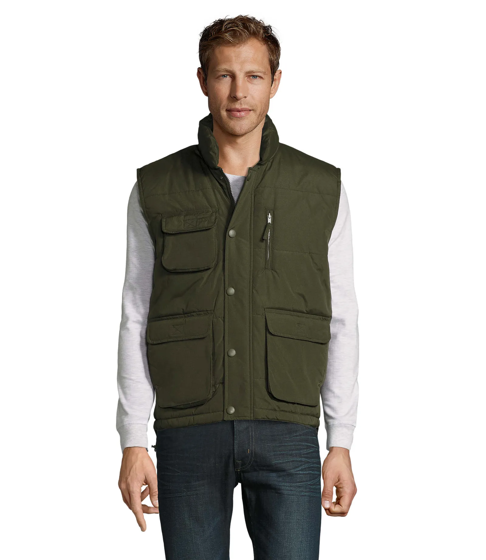 Gilet SOL'S Viper, Fir green, su modello, fronte