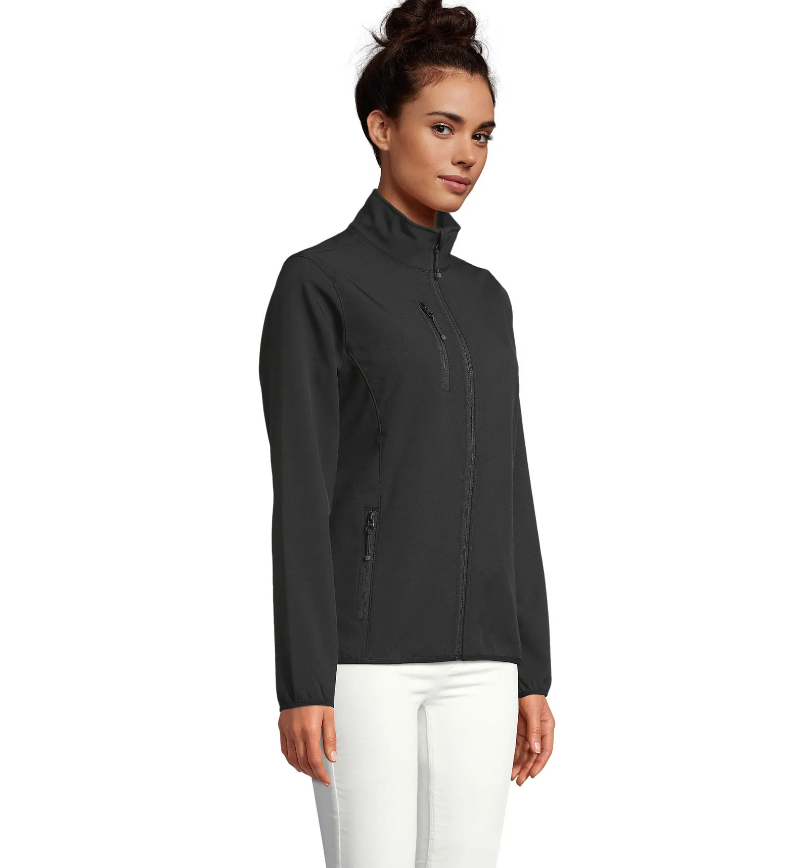 Softshell SOL'S Falcon Women, Black, su modello, lato