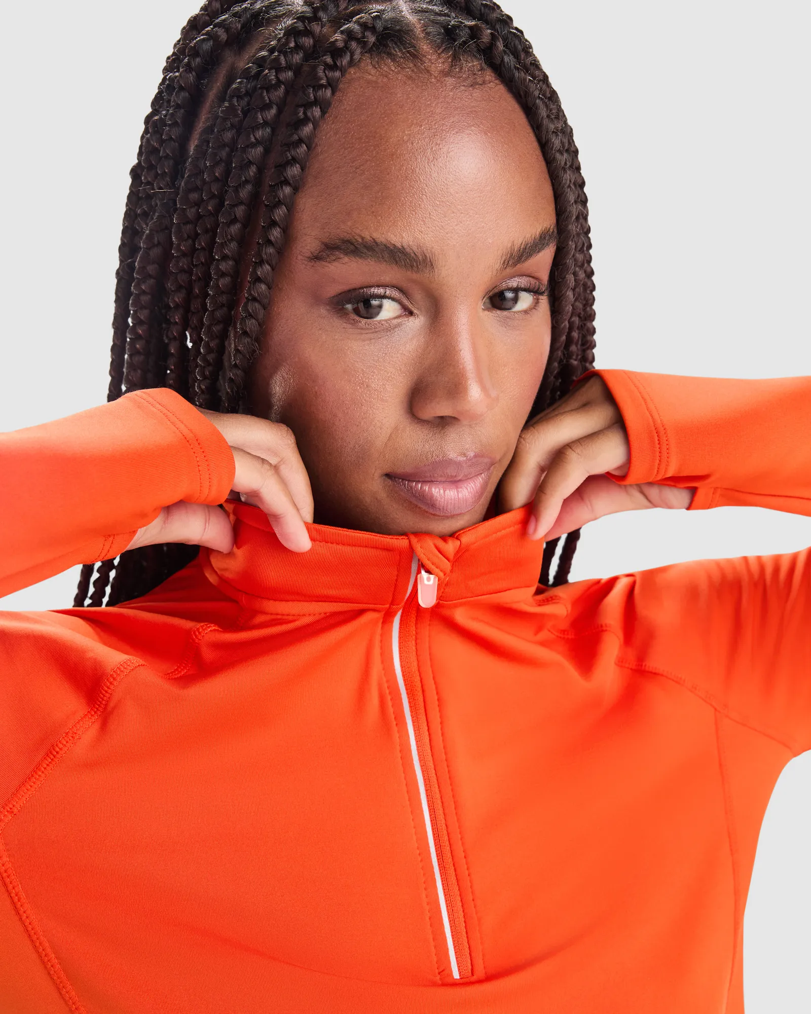 Felpa con zip Roly Estambul Woman, Naranja Fuego, dettaglio 3
