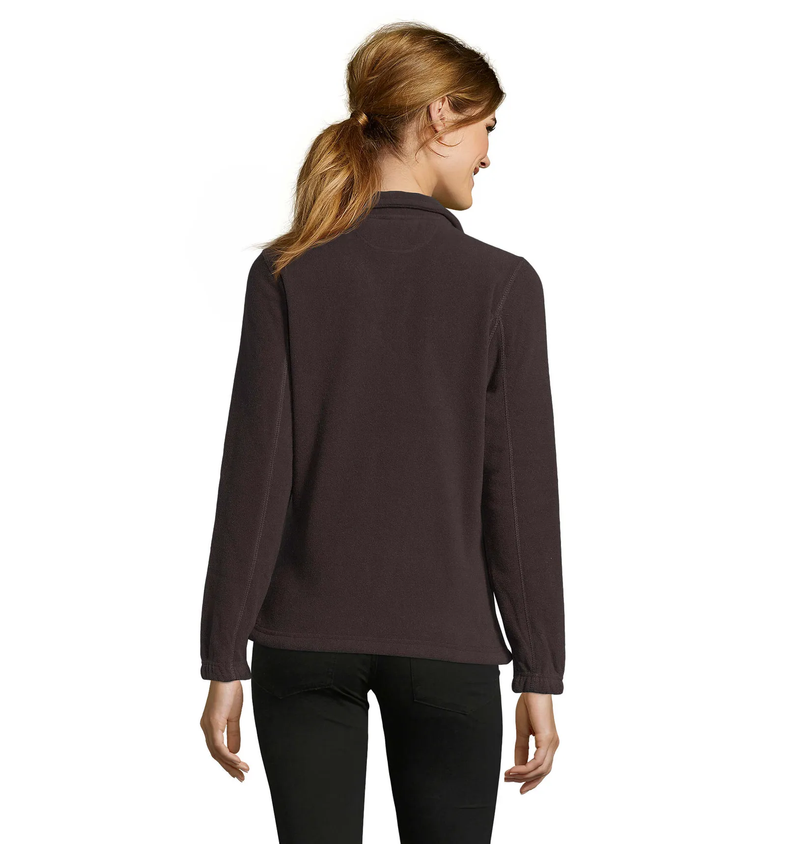 Pile SOL'S North Women, Dark chocolate, su modello, retro