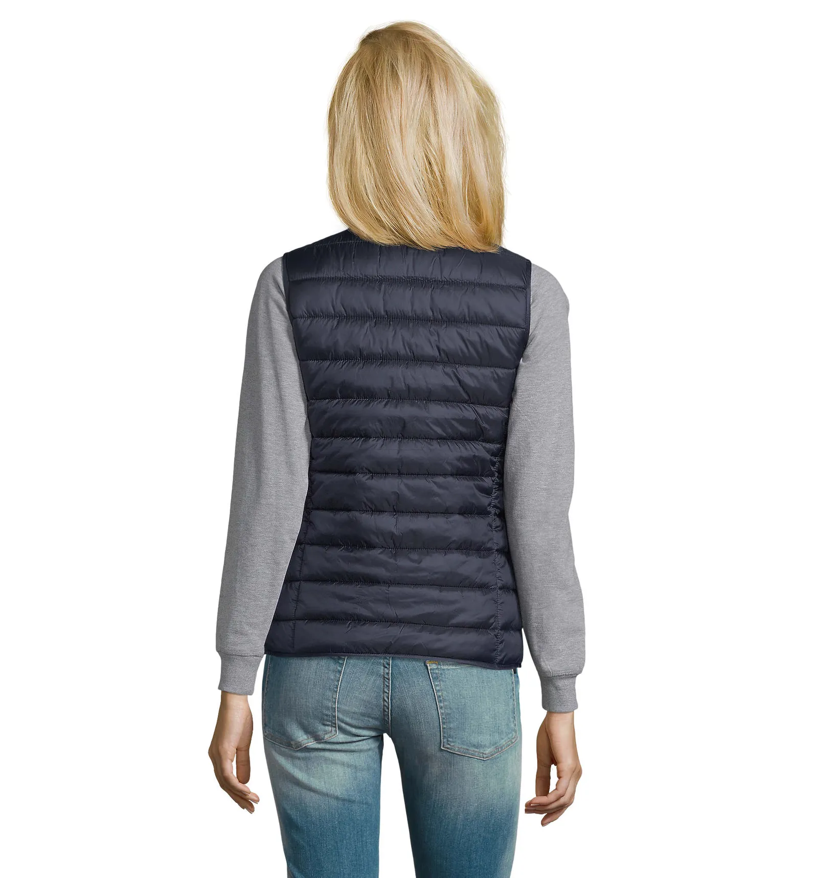 Gilet SOL'S Wave Women, Navy, su modello, retro
