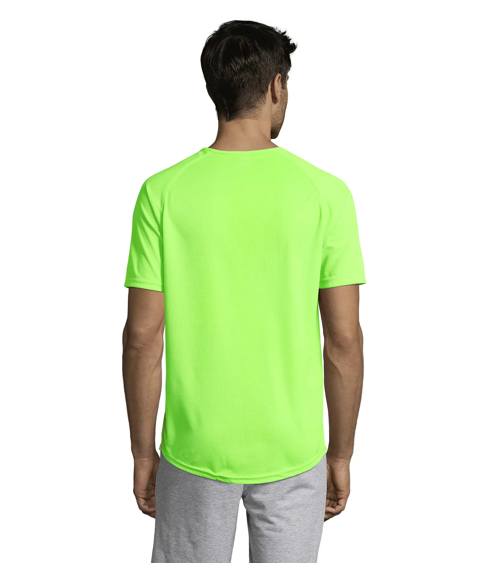 Sporty Verde fluo indossata retro
