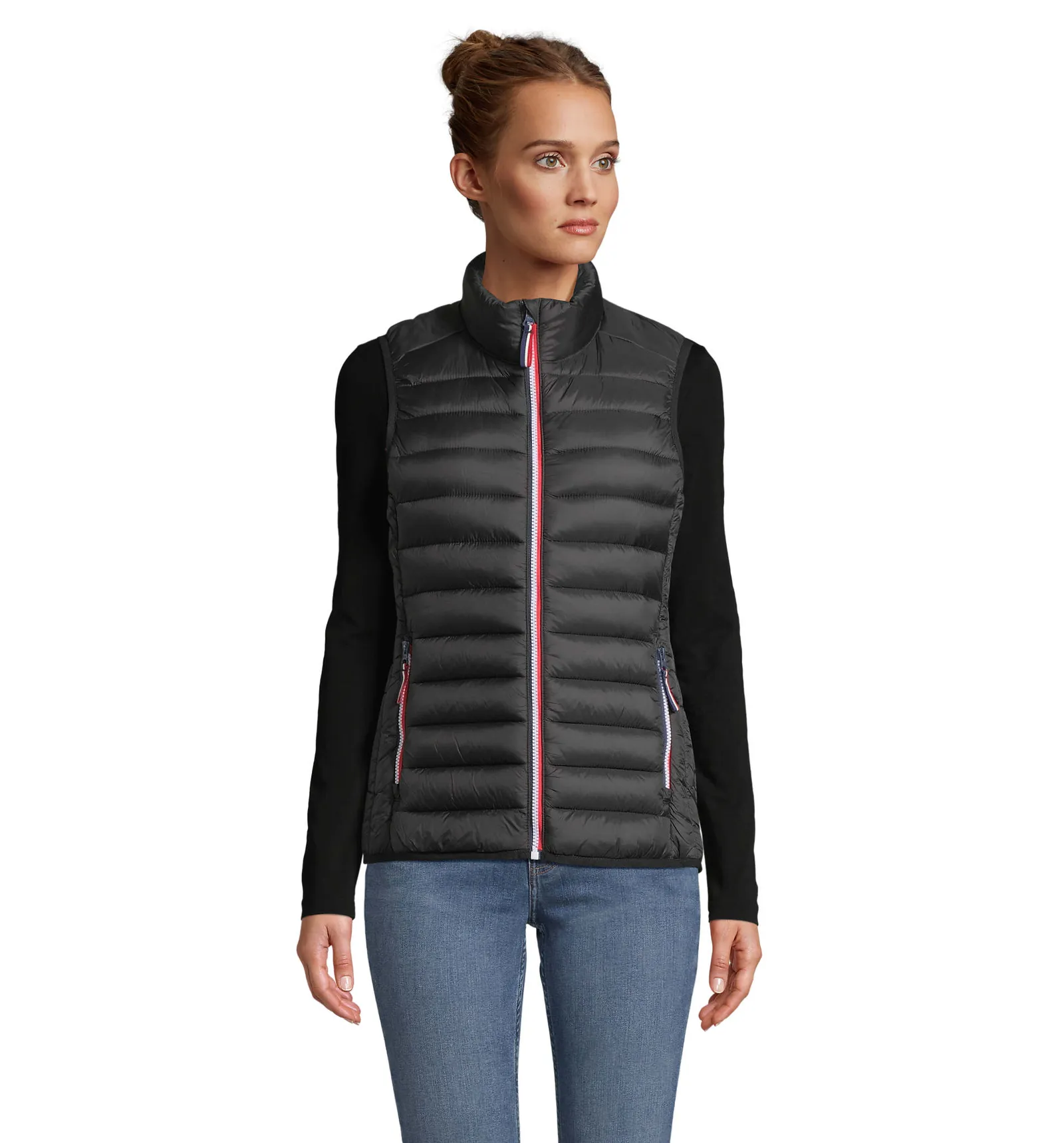 Gilet SOL'S Victoire BW Women, Black, su modello, fronte