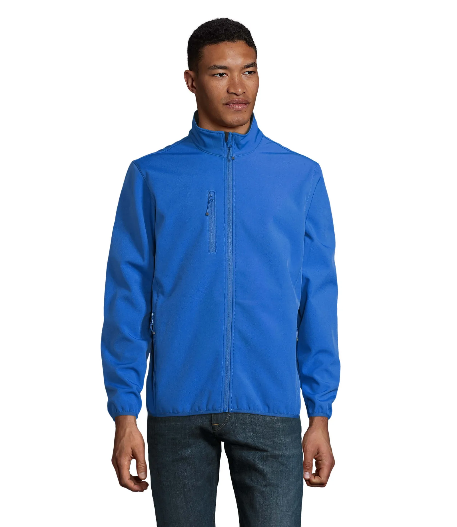 Softshell SOL'S Falcon Men, Royal blue, su modello, fronte