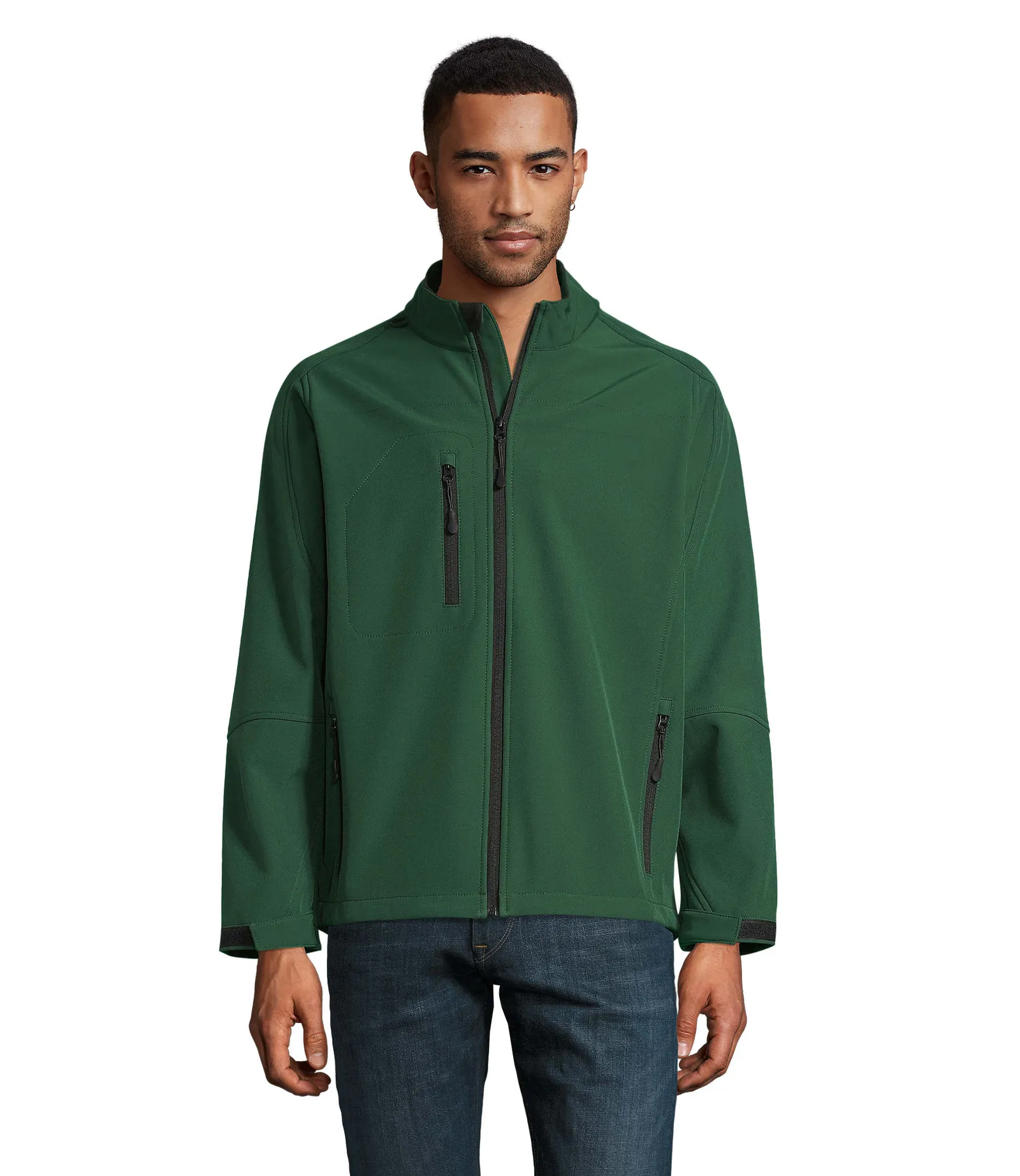 Softshell SOL'S Relax, Bottle green, su modello, fronte