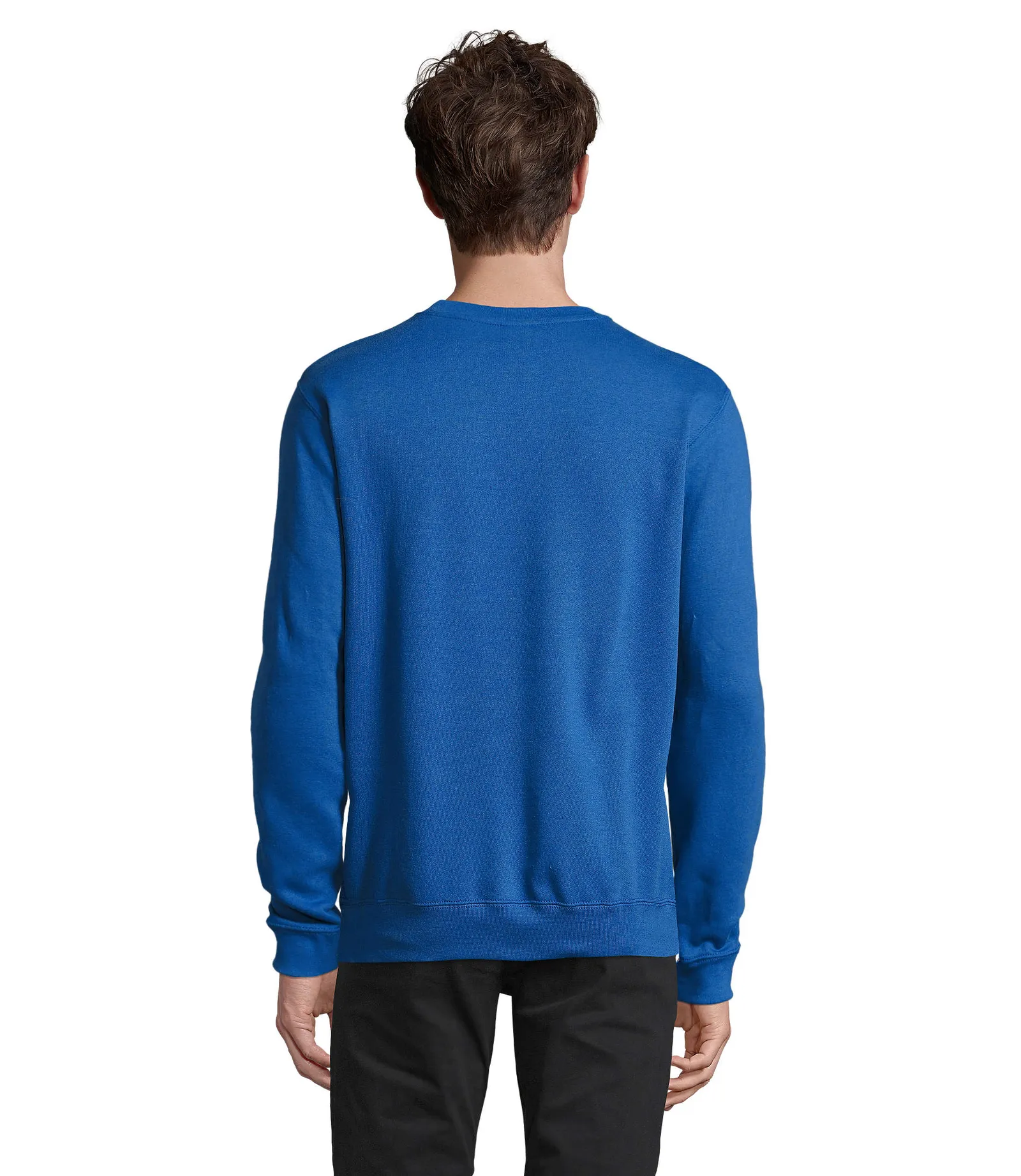 Felpa girocollo SOL'S Supreme, Royal blue, su modello, lato