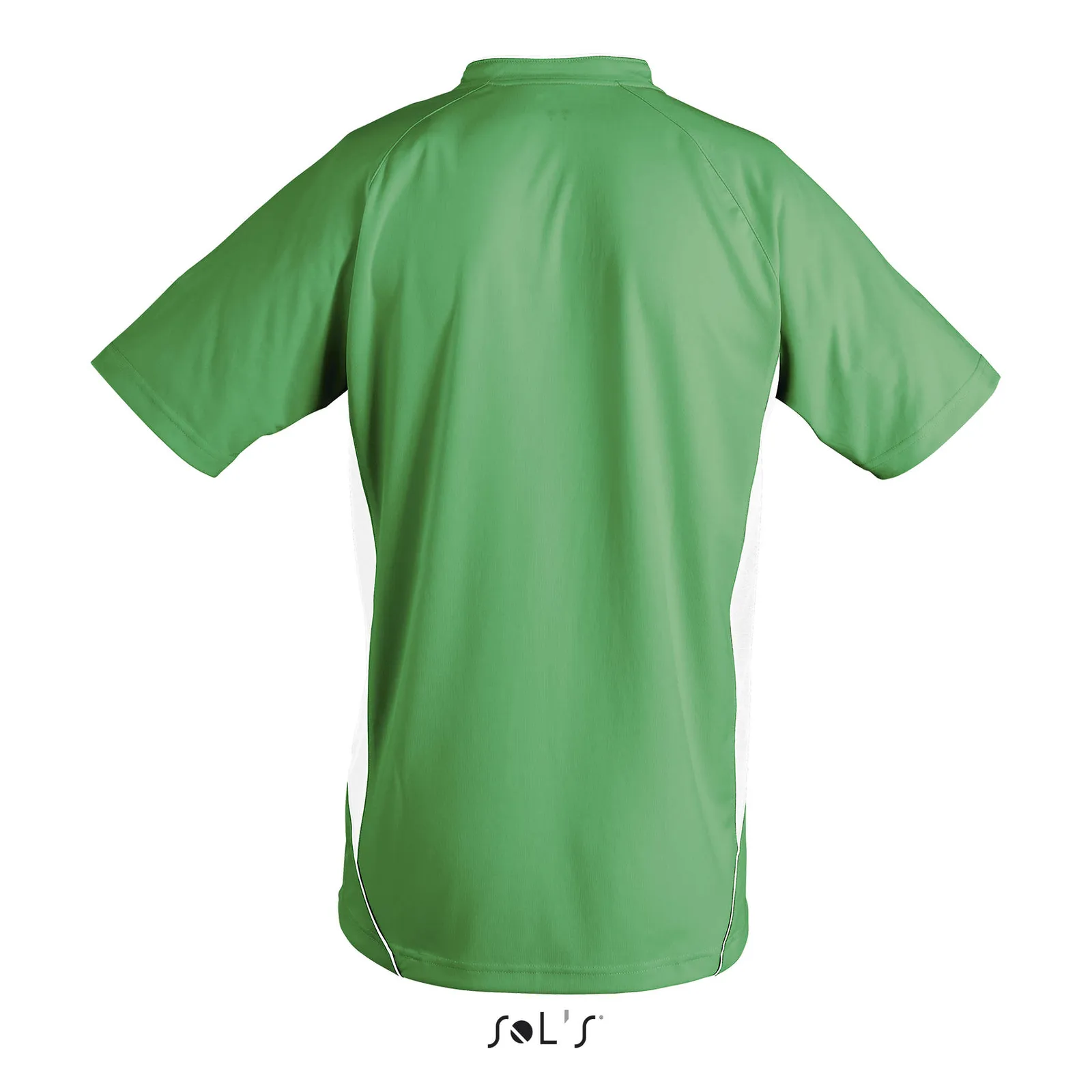 T-shirt tecnica SOL'S Maracana 2 Kids Ssl, Bright green/white, su modello, retro