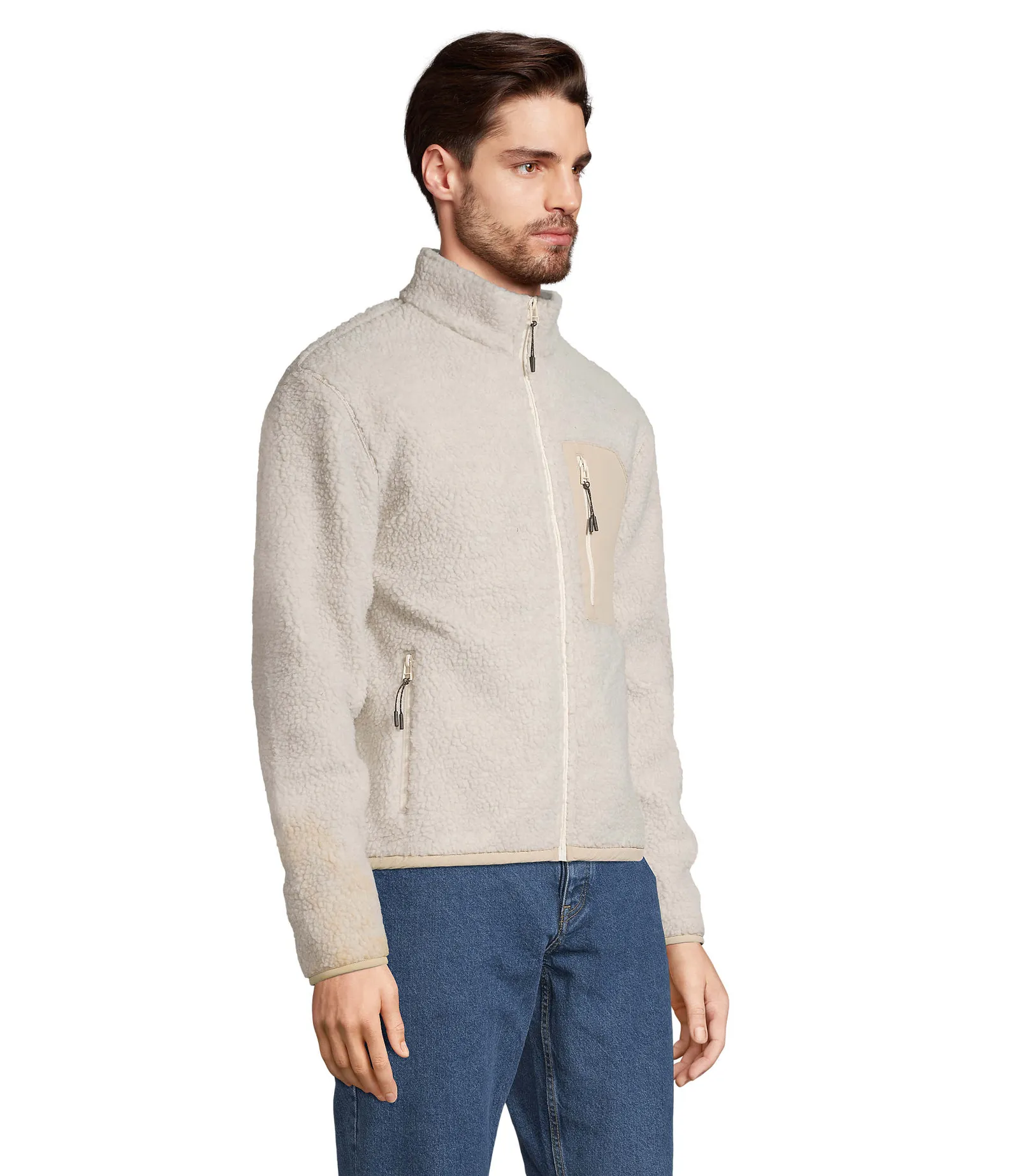 Giubbotto SOL'S Fury, She beige/beige, su modello, retro