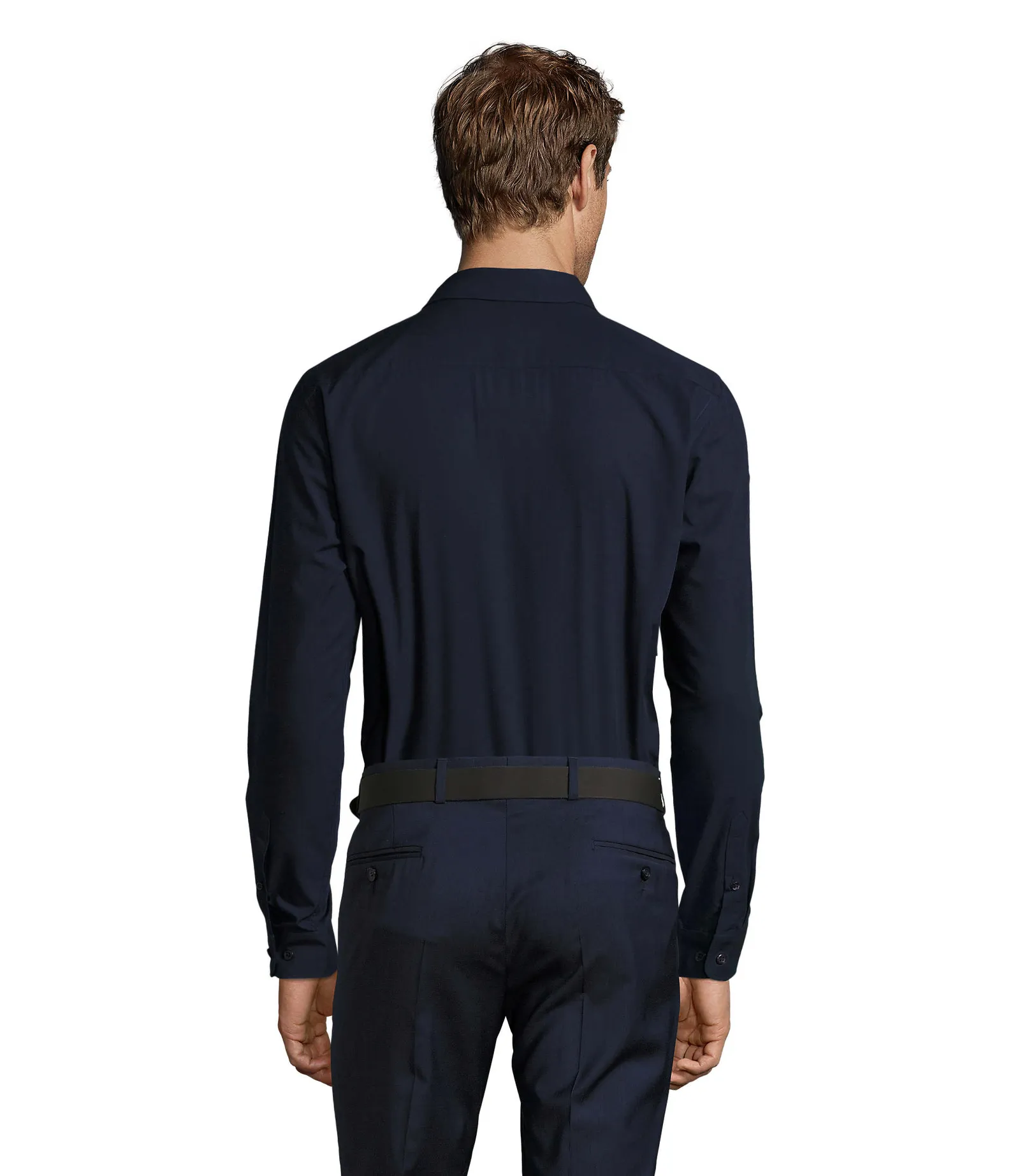 Camicia manica lunga SOL'S Baltimore Fit, Dark blue, su modello, retro
