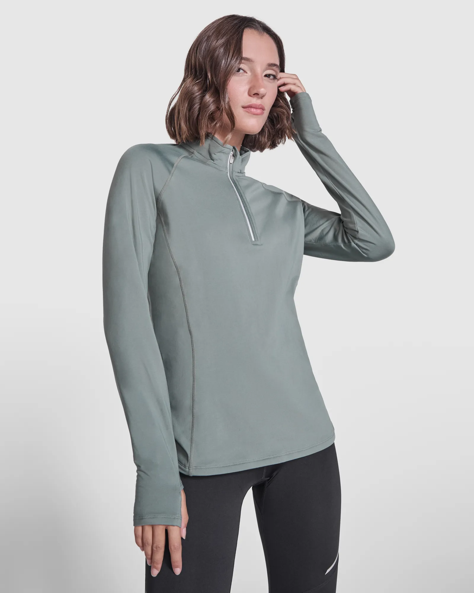 Felpa con zip Roly Estambul Woman, Verde Laurel, dettaglio 2