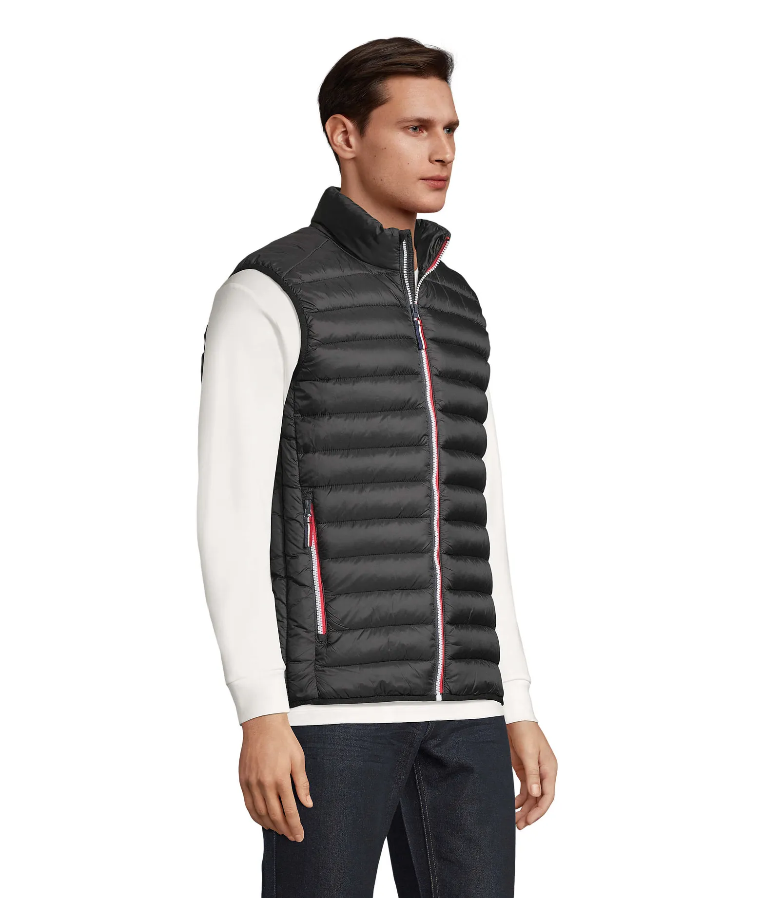 Gilet SOL'S Victoire BW Men, Black, su modello, lato