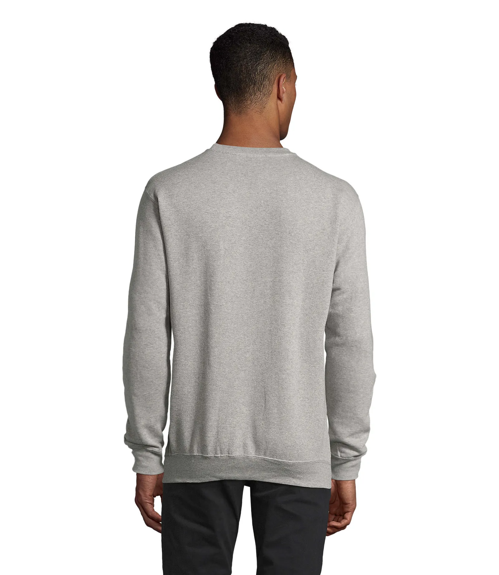 Felpa girocollo SOL'S Supreme, Grey melange, su modello, lato
