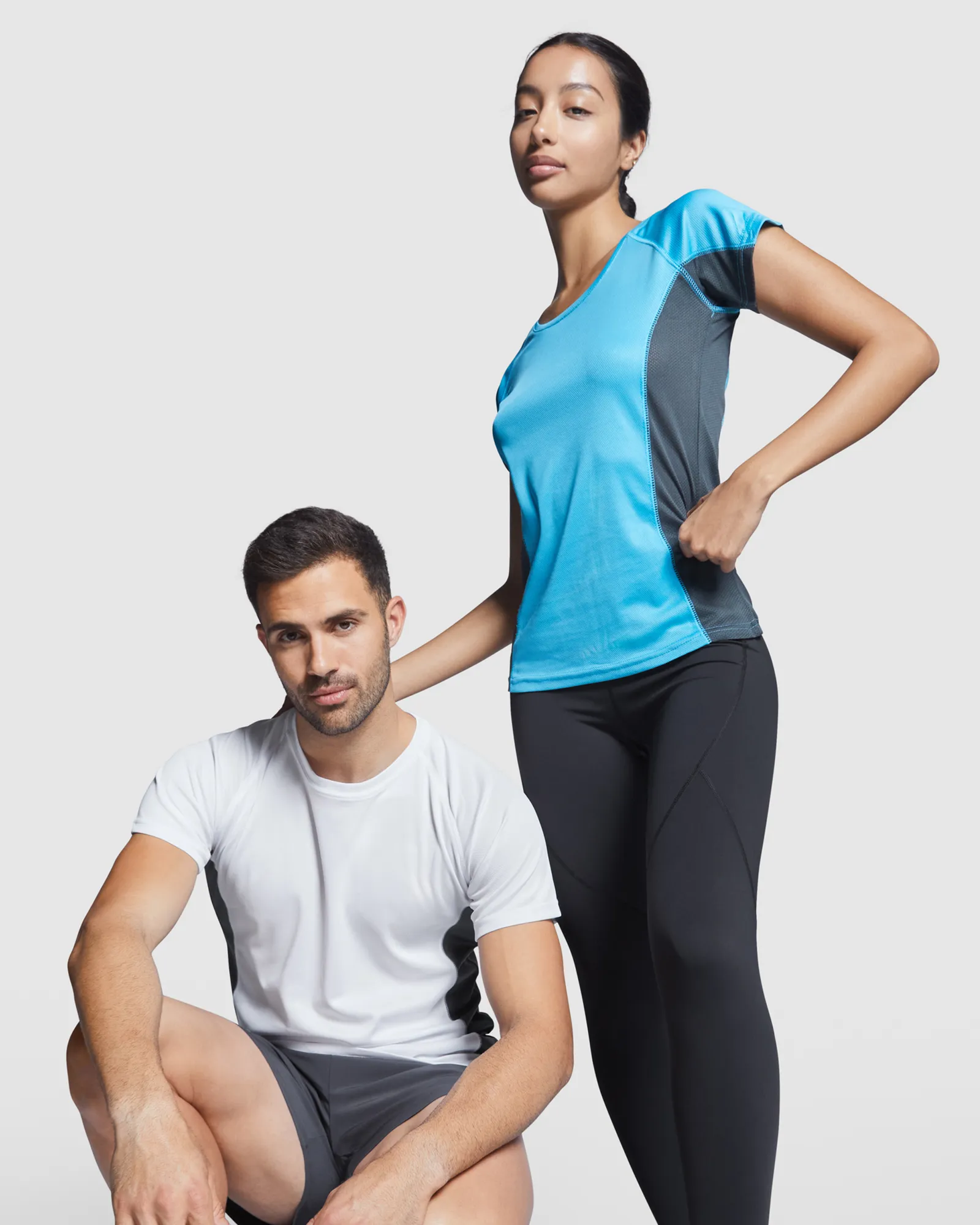 T-shirt tecnica Roly Shanghai Woman, Turchese/Piombo Scuro, dettaglio 4