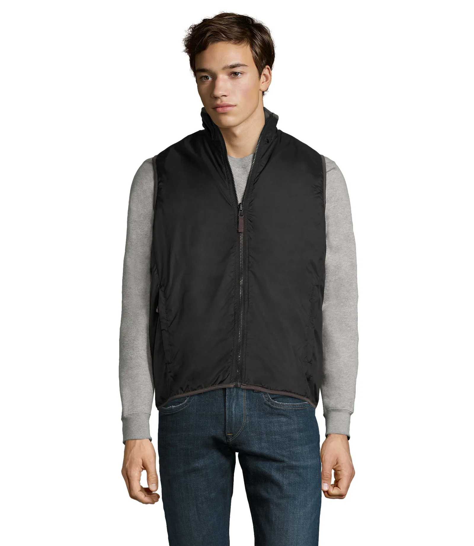 Gilet SOL'S Winner, Black, su modello, fronte